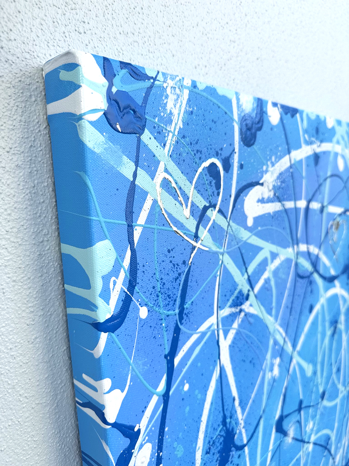 Something Blue Contemporary Abstract Painting Top Right Edge