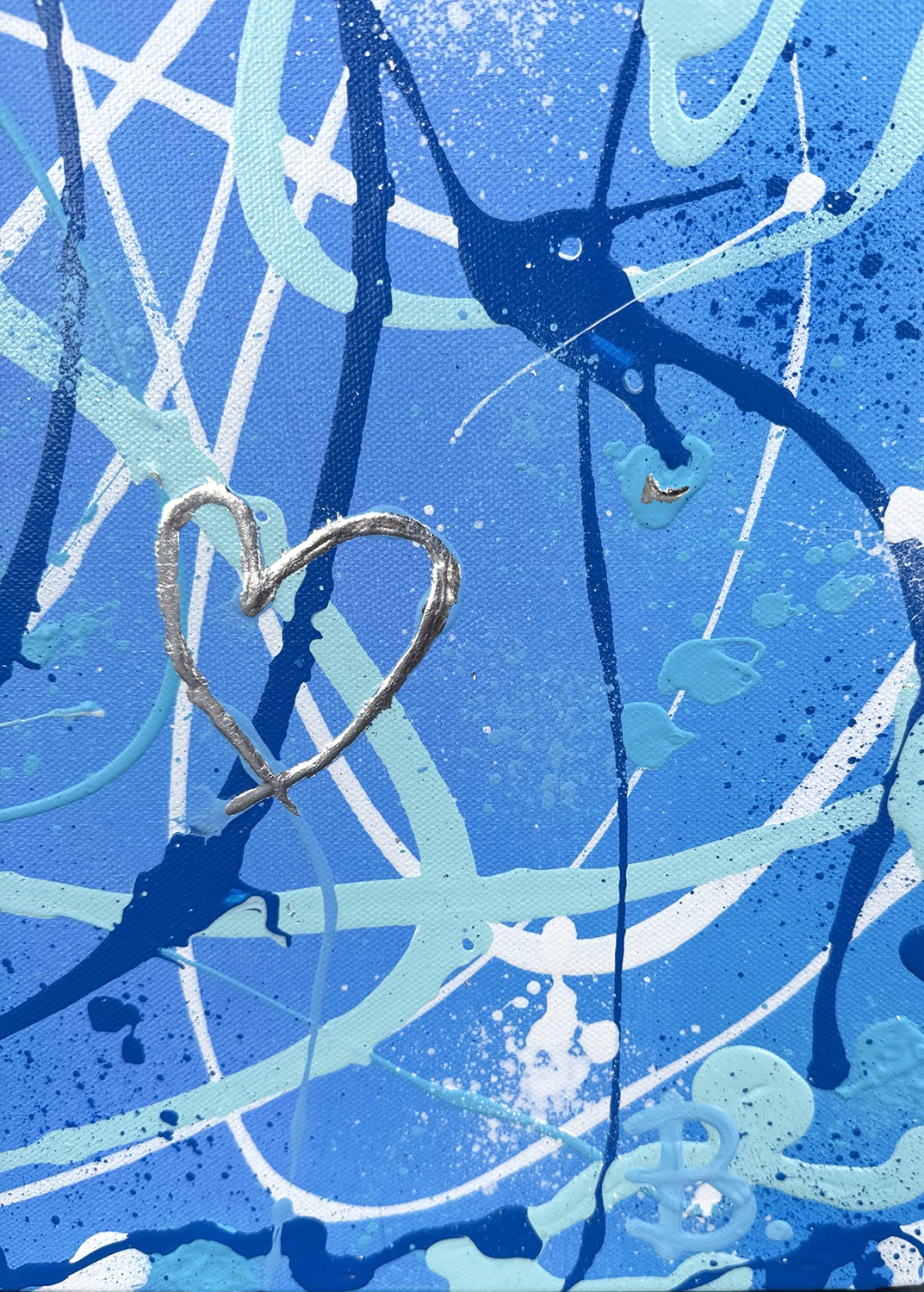 Something Blue Contemporary Abstract Painting Artist Signature