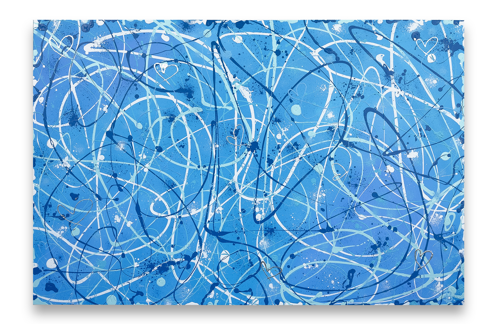 'something Blue' Contemporary Abstract Painting Unframed Origina