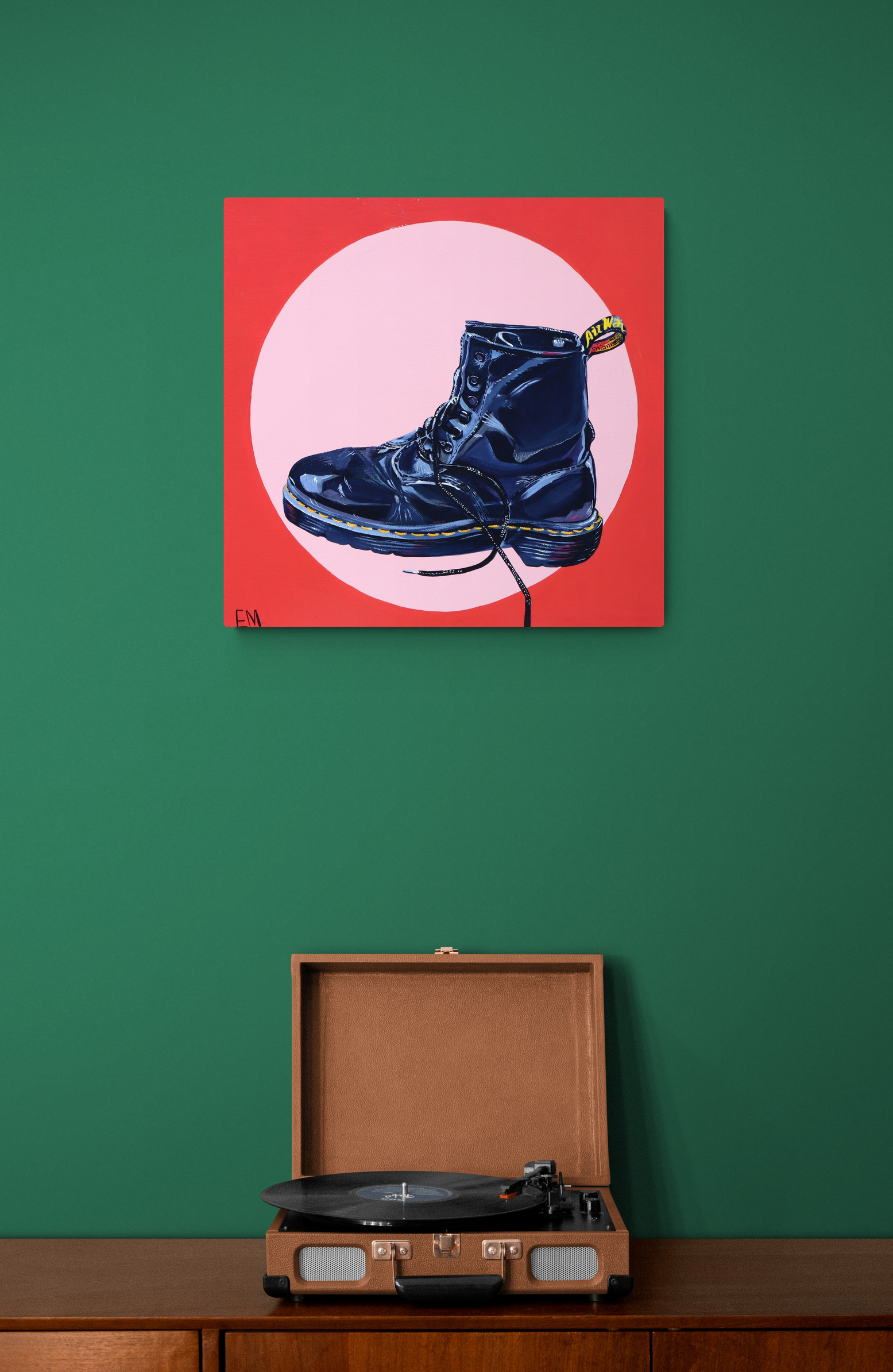 Retro Record Player On Wooden Cabinet (2)