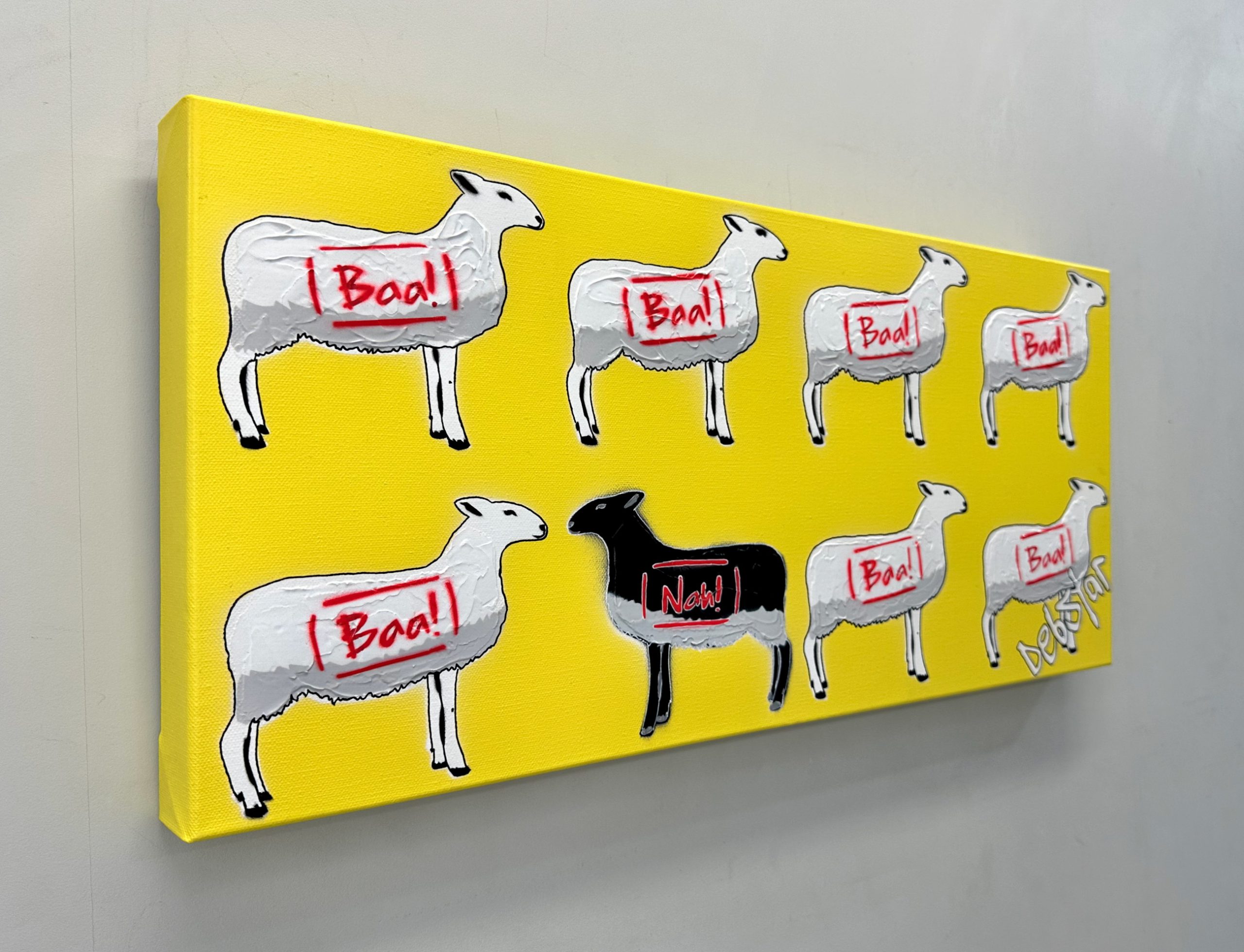 The Black Sheep Yellow Debstar Unique Meme Urban Pop Art Deborah Lang Art Canvas 3