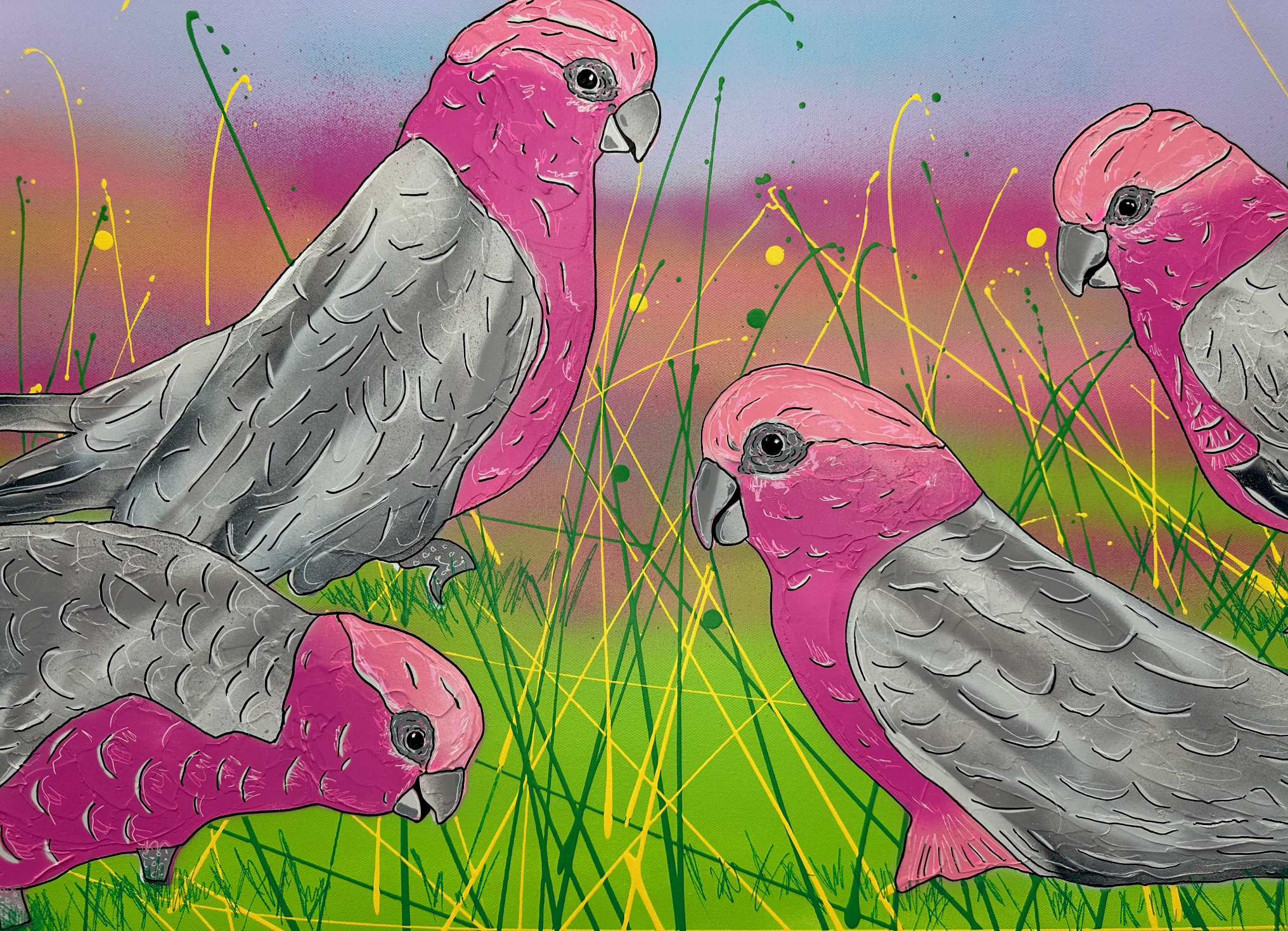 Galahs At Sunset Debstar Deborah Lang Urban Pop Art 4