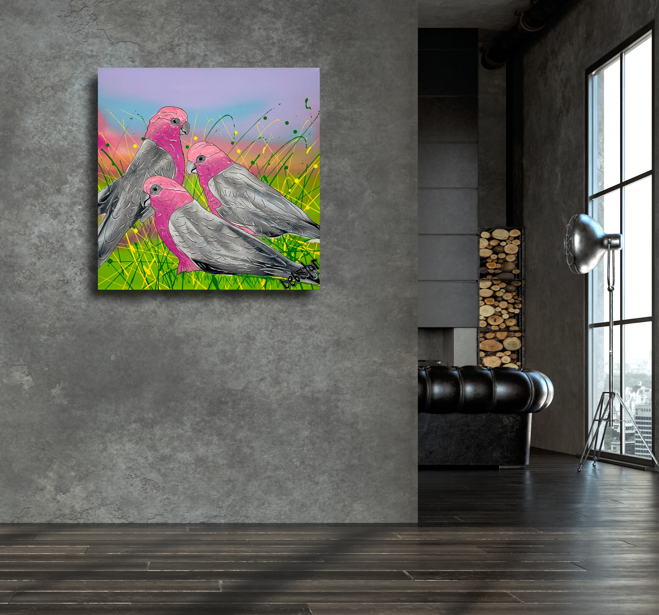 Living Room Interior In Loft, Industrial Style