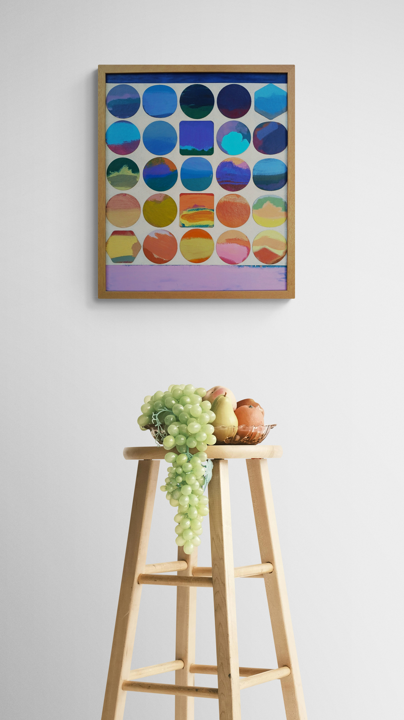 Still Life Setting Of Fruit On A Stool