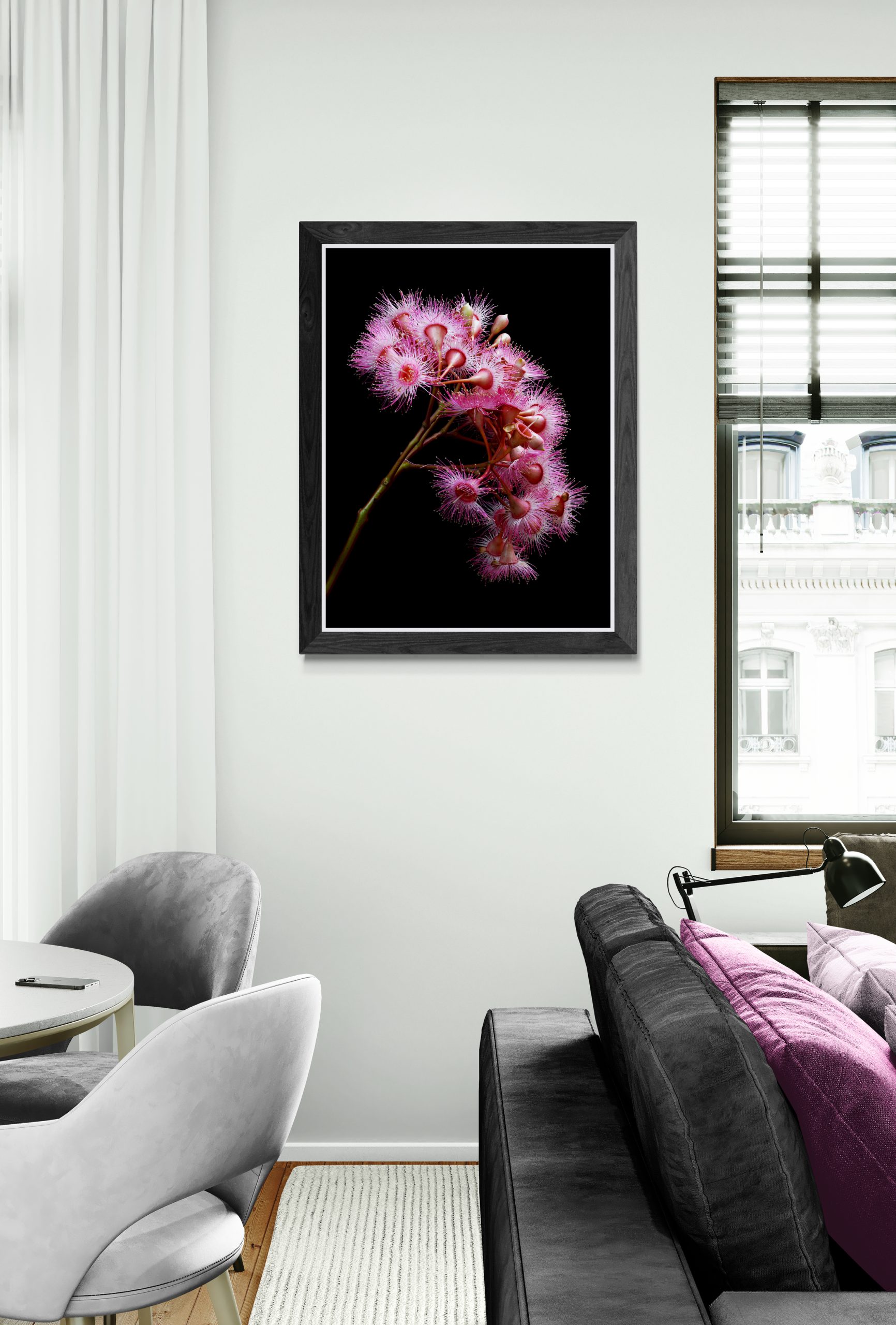 Apartment Living Space With Spotlit Wall