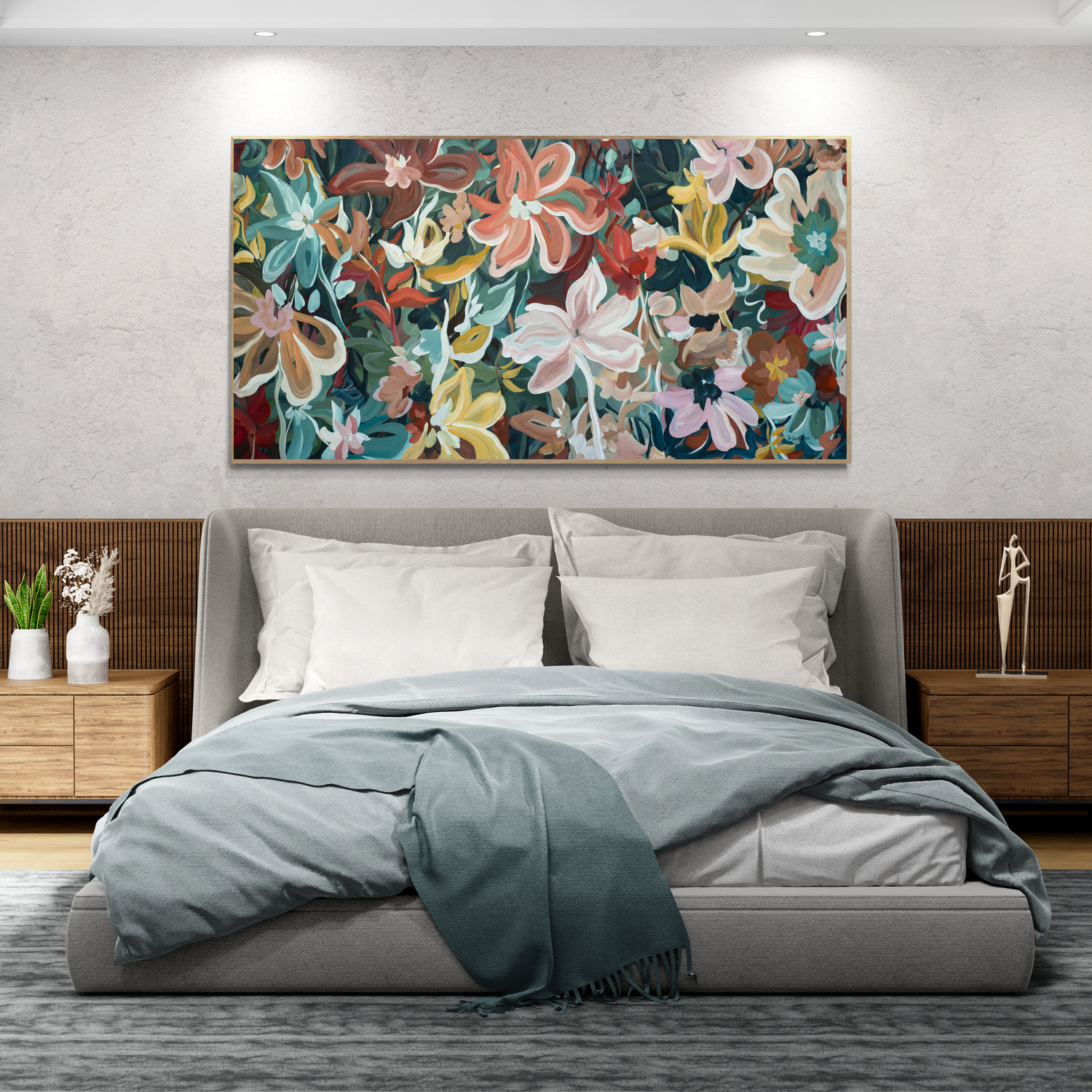 Soulful Blooms Original Art In Room 3