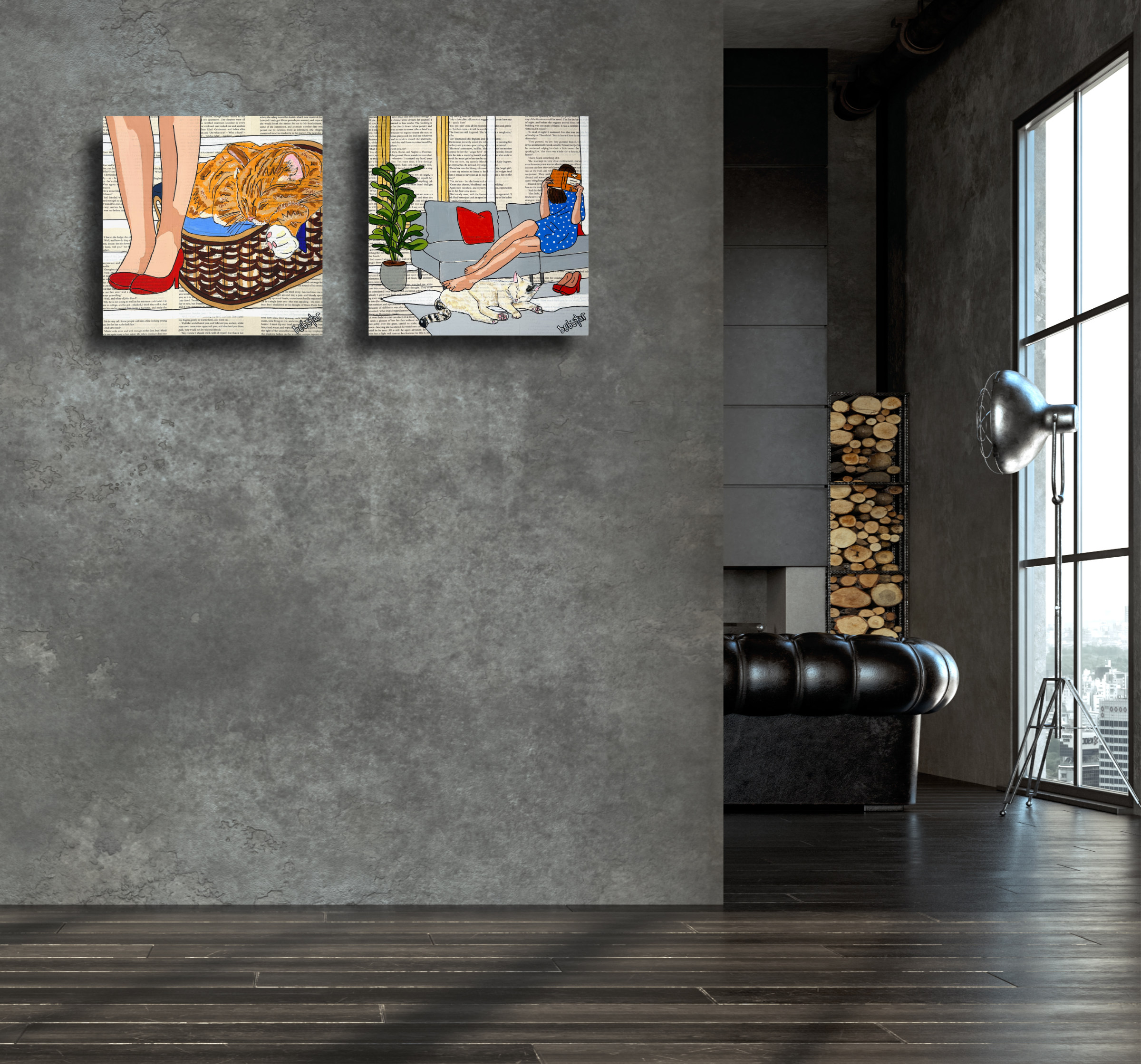 Living Room Interior In Loft, Industrial Style