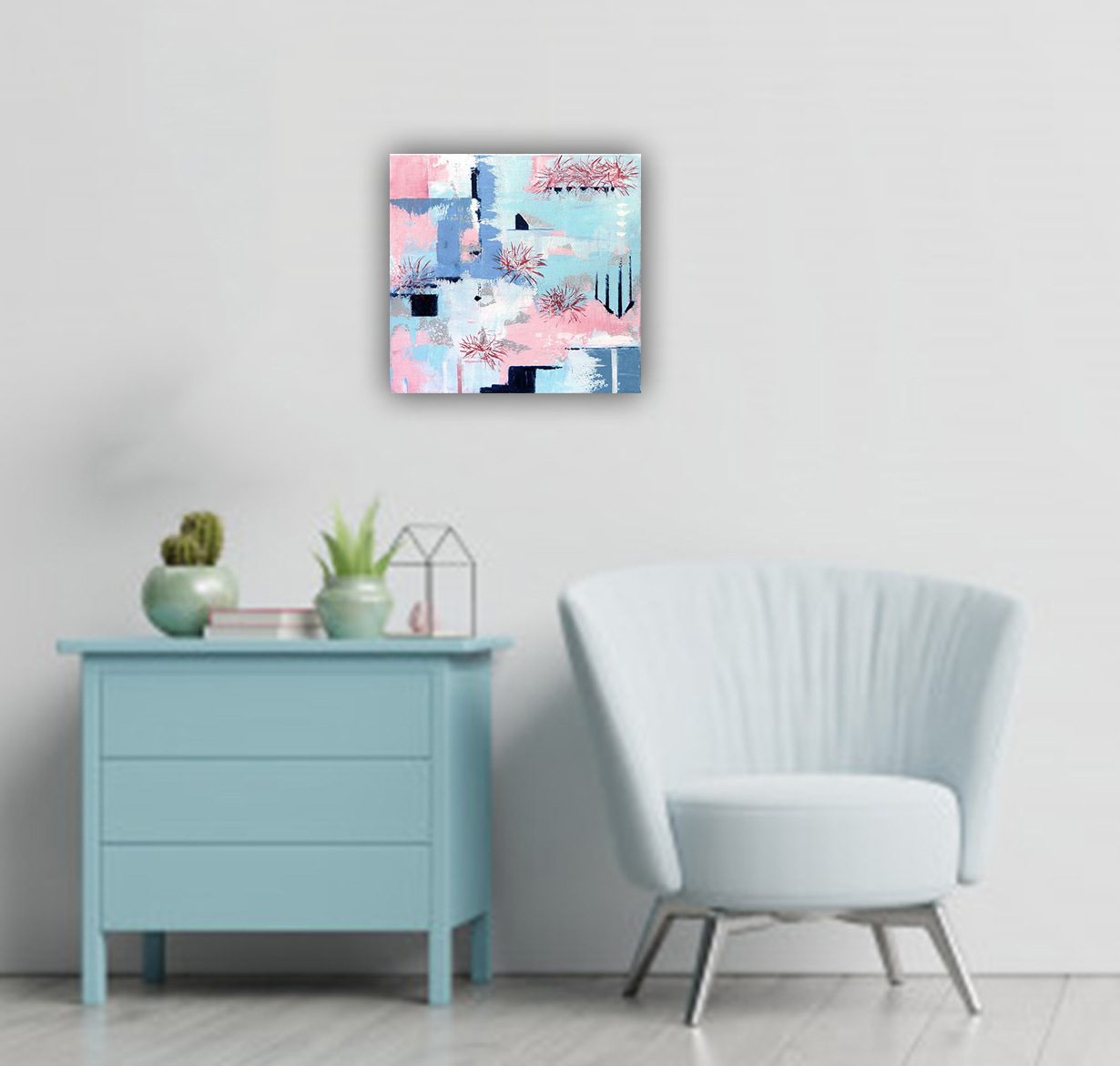 Interior Has Armchair Empty White Wall 41470 1723