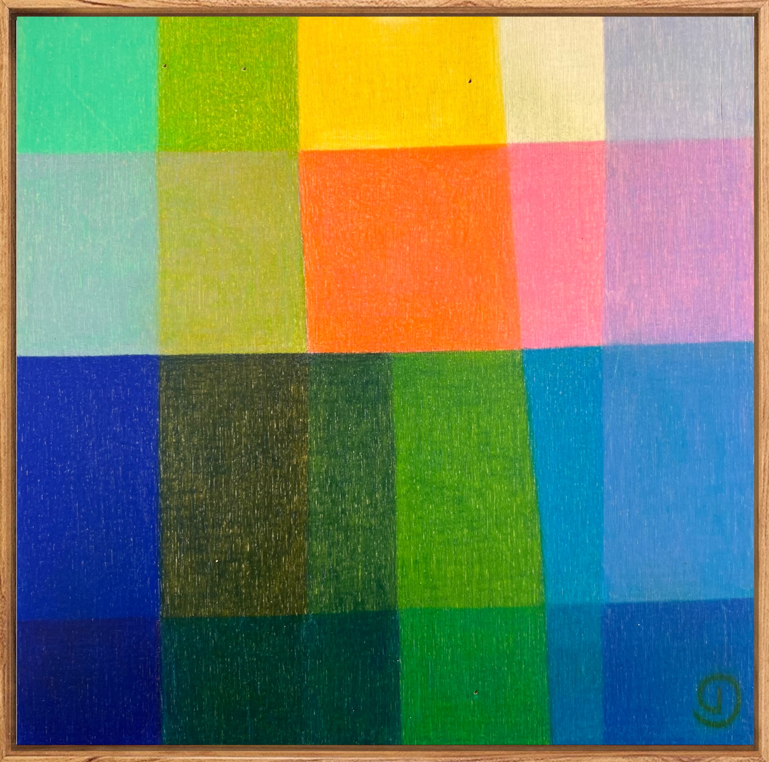 Charlotte De Pace Mini Colourfield I Natural Frame Example Art Lovers Australia