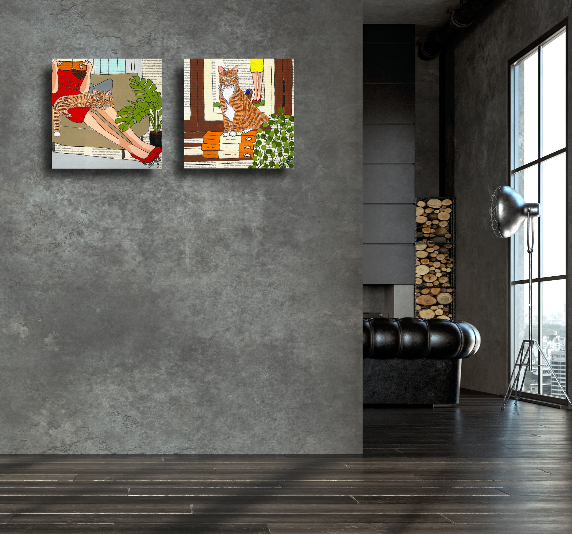 Living Room Interior In Loft, Industrial Style