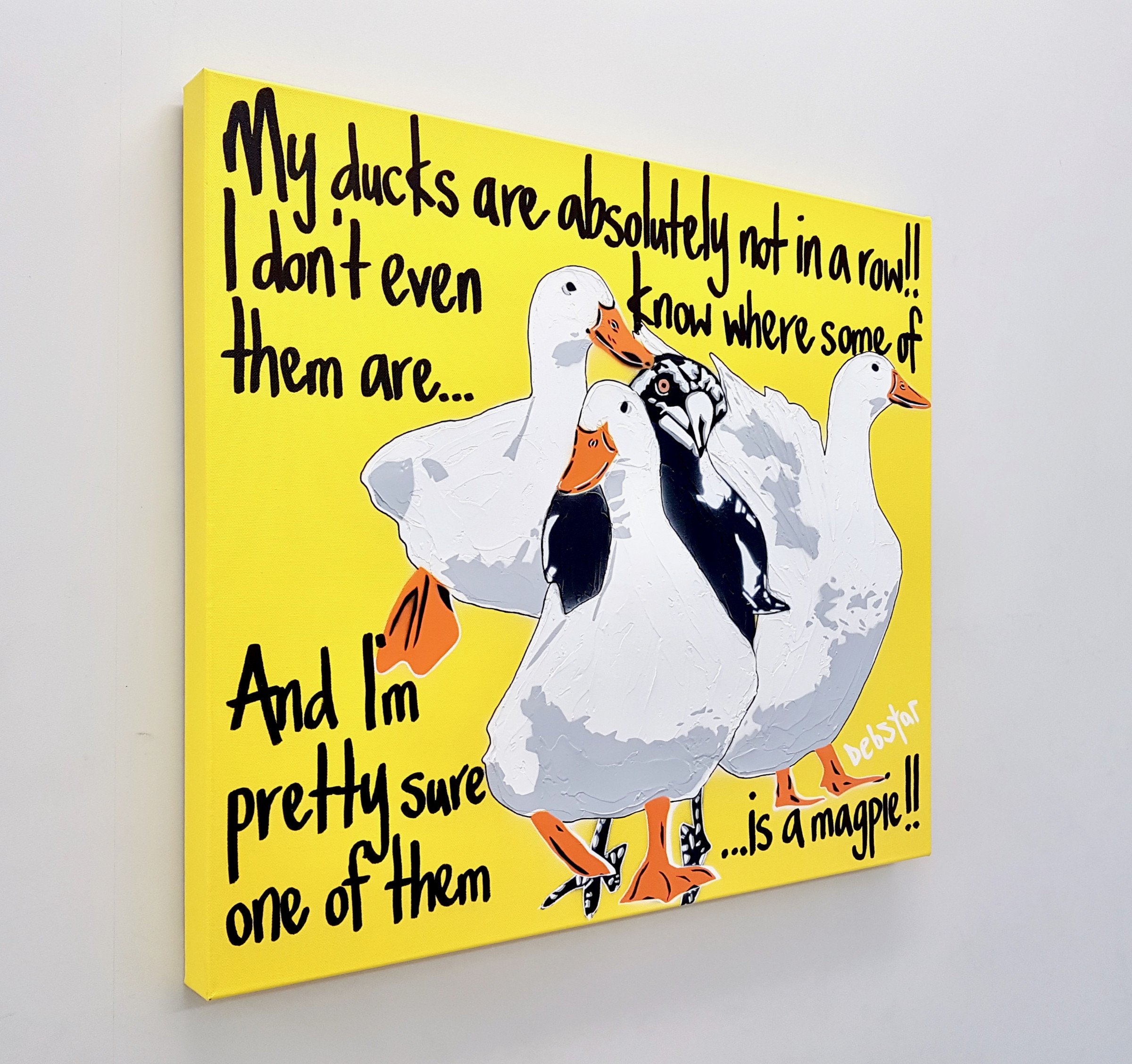 Yellow Ducks In A Row! Pop Art Deborah Lang Art Urban Canvas 3