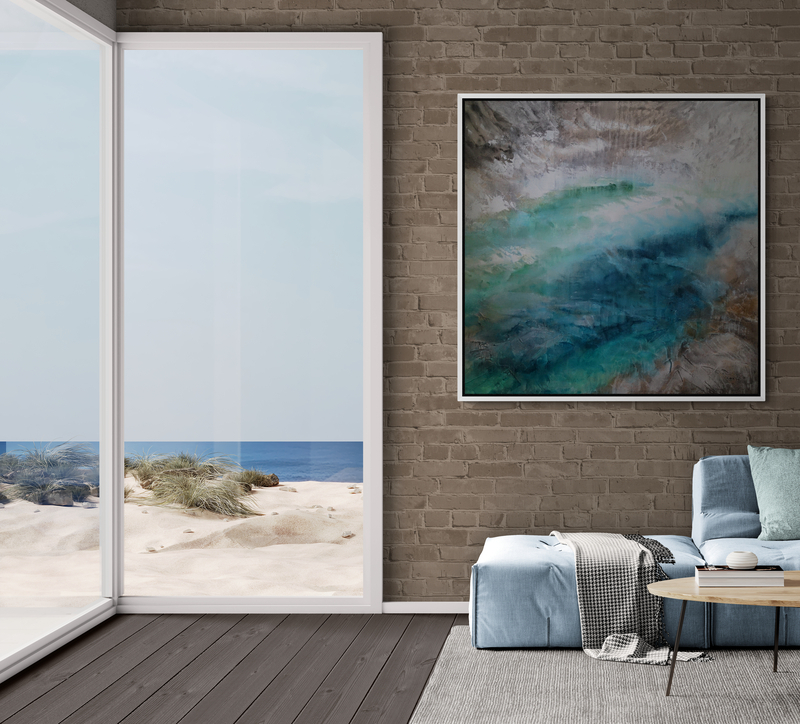 Canvy Whispering Tide Coastal Living Room With Beach Views