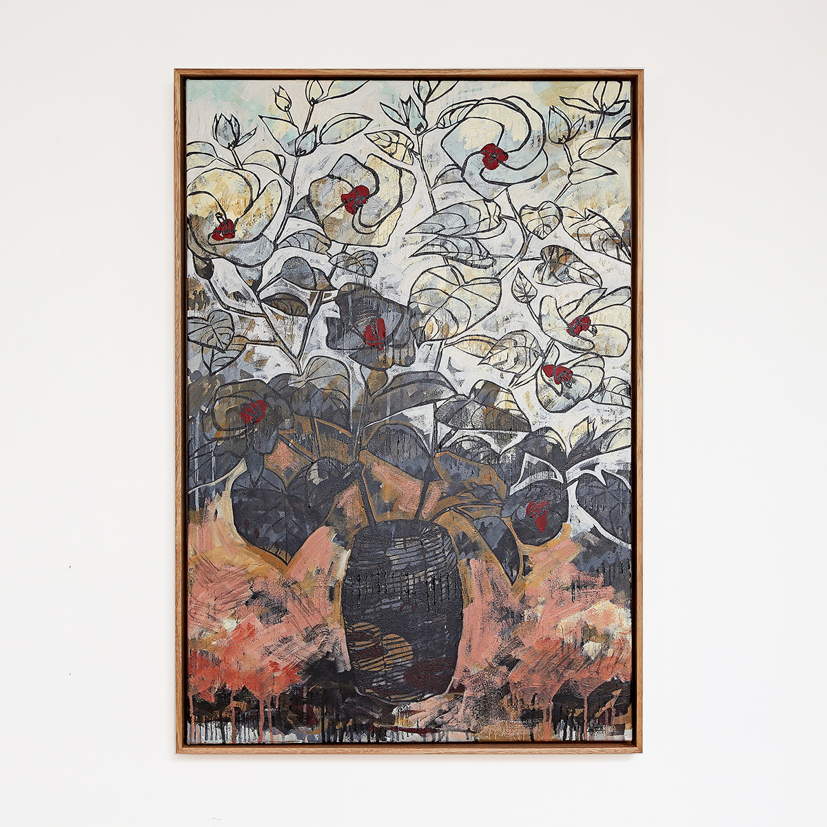 Lr 005 Coastal Hibiscus Still I Smith & Brooks Paintings Of Hibsicus Moody Art For My Home Art From Brisbane