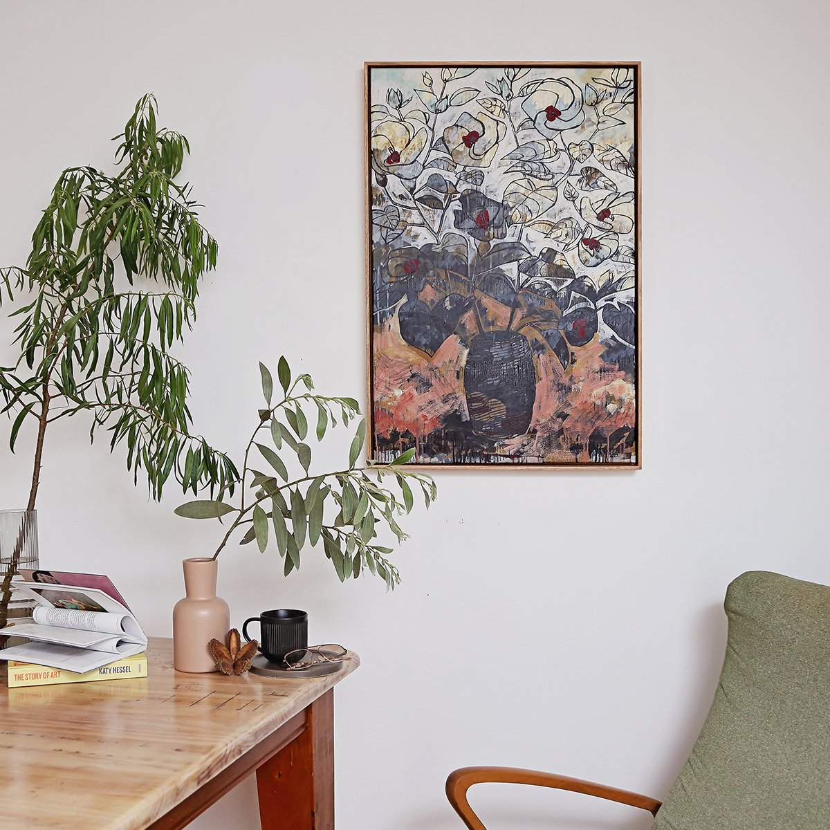 Lr 038 Coastal Hibiscus Still I Smith & Brooks Paintings Of Hibsicus Moody Art For My Home Art From Brisbane