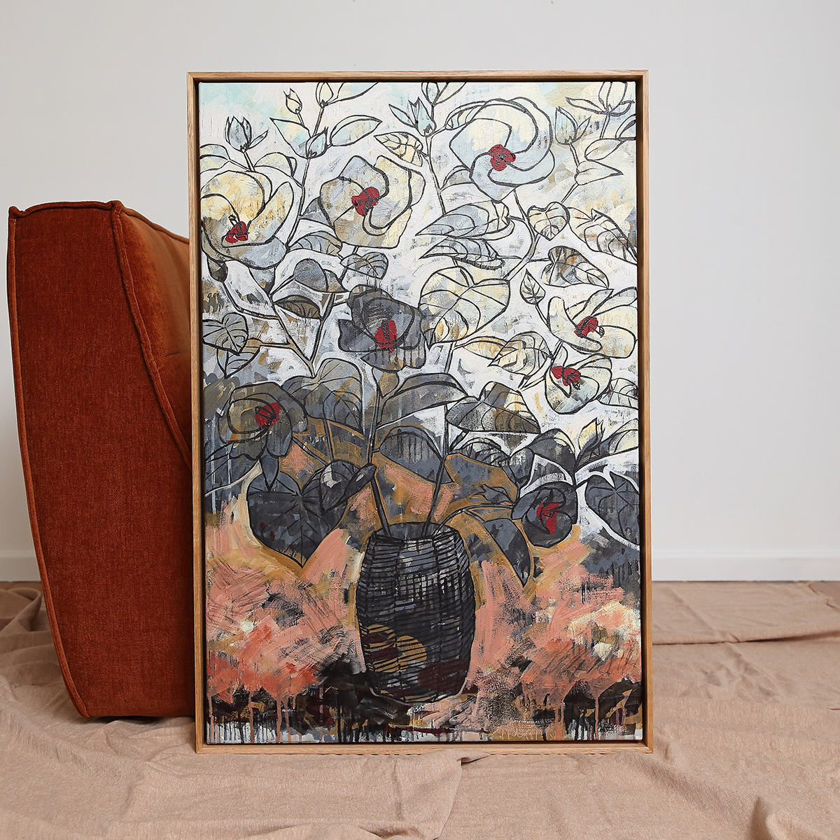 Lr 082 Coastal Hibiscus Still I Smith & Brooks Paintings Of Hibsicus Moody Art For My Home Art From Brisbane