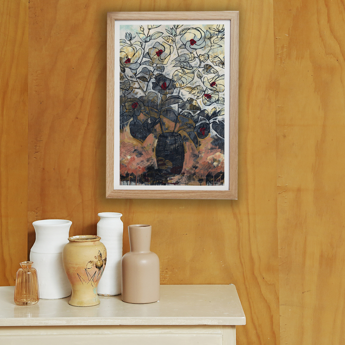 Lr 096 Coastal Hibiscus Still I Smith & Brooks Paintings Of Hibsicus Moody Art For My Home Art From Brisbane