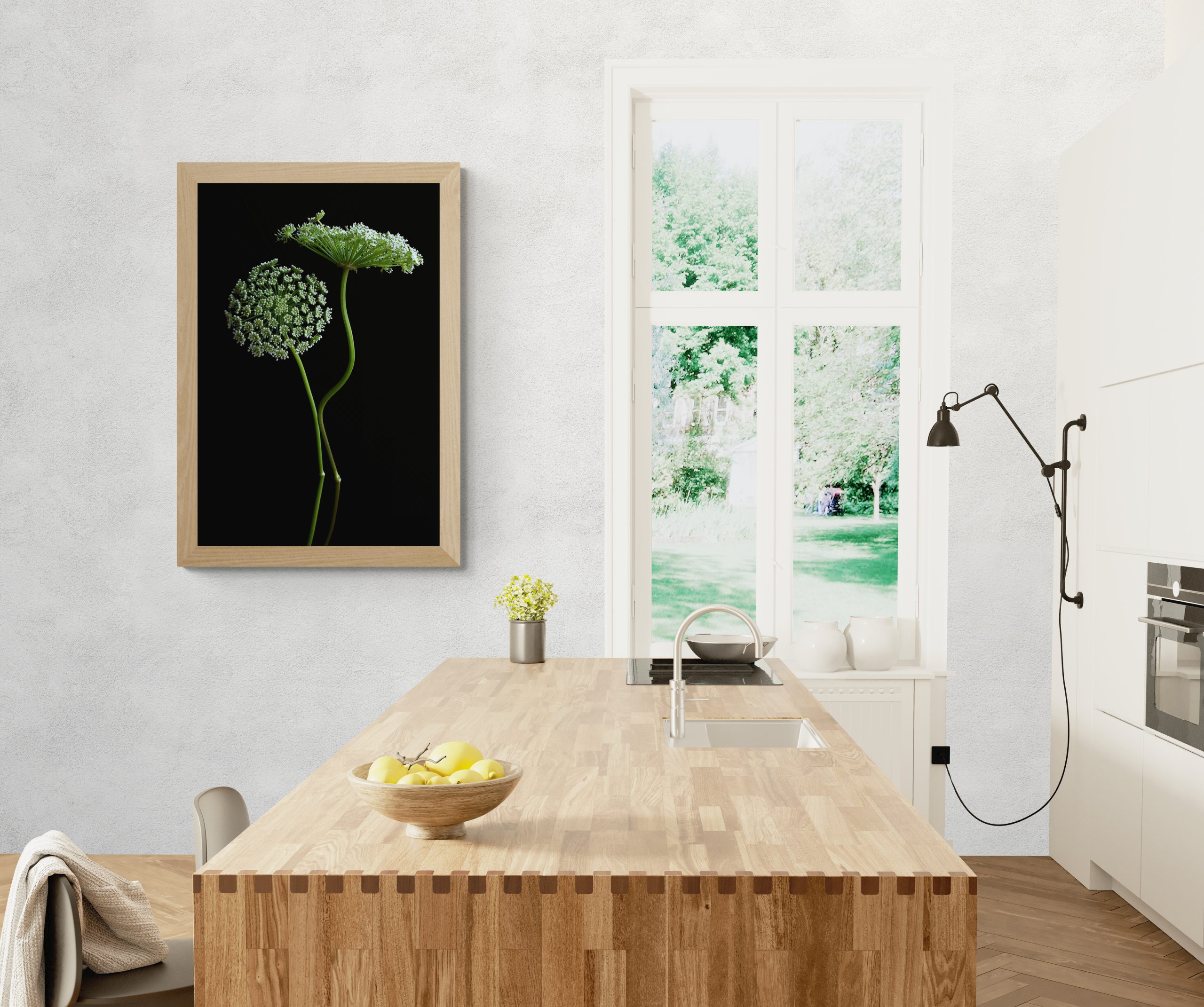 Kitchen With Large Wooden Island