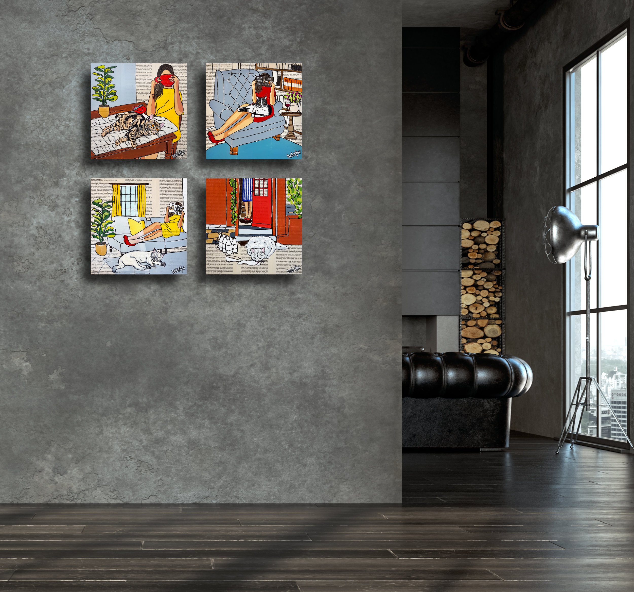 Living Room Interior In Loft, Industrial Style