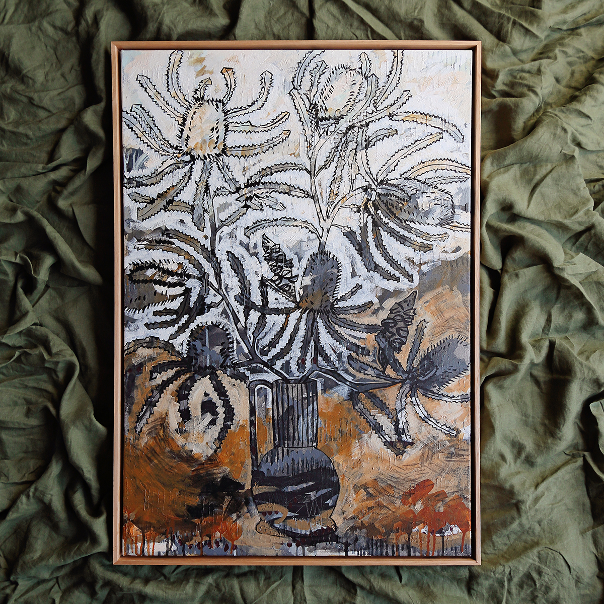 Lr 019 Banksia Serrata Still Iii Smith & Brooks Paintings Of Banksias Art For My Walls Art From Australia