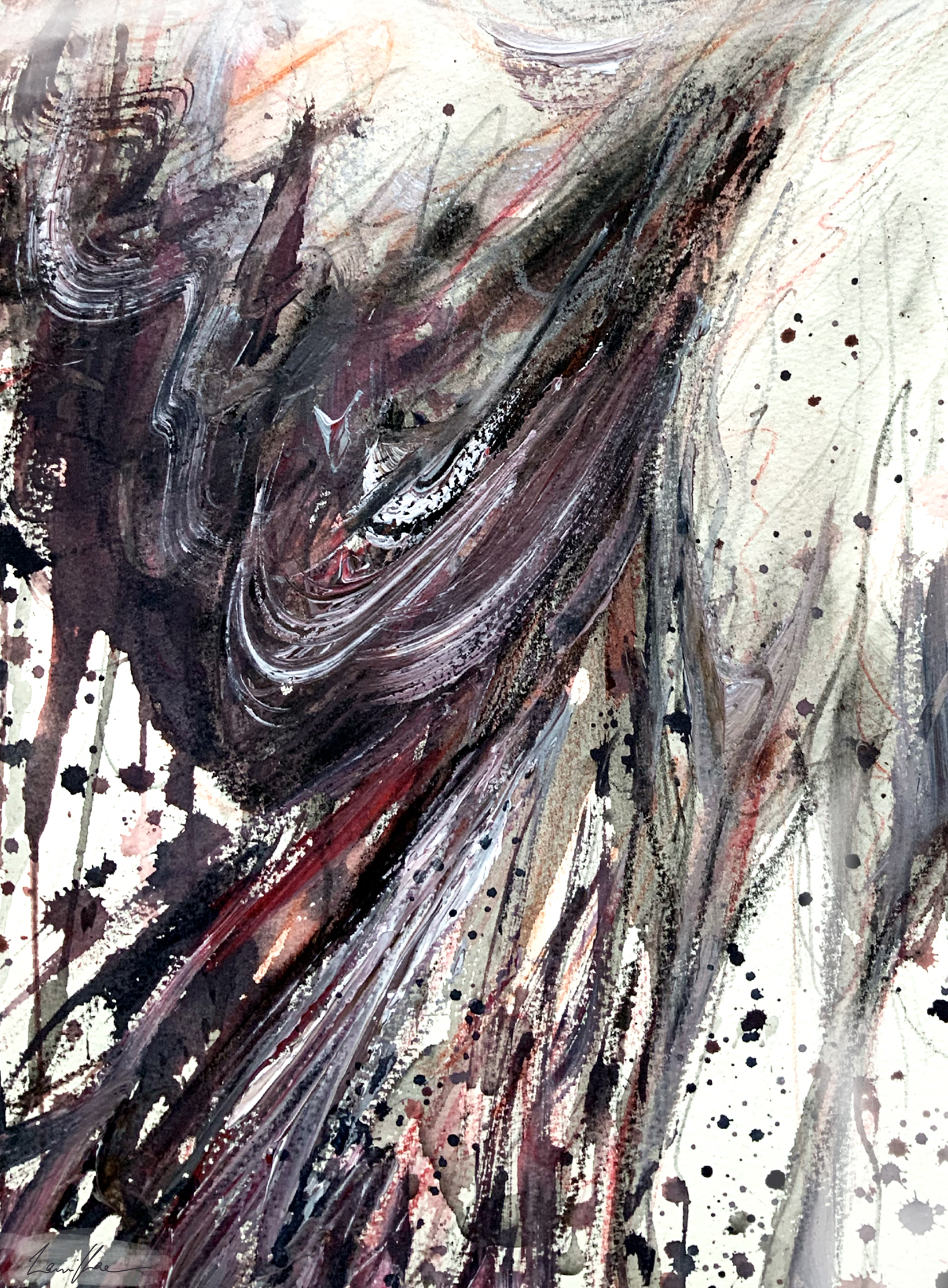 Sydney Artist Leni Kae Brolga Spirit Dance Watercolour Closeup4