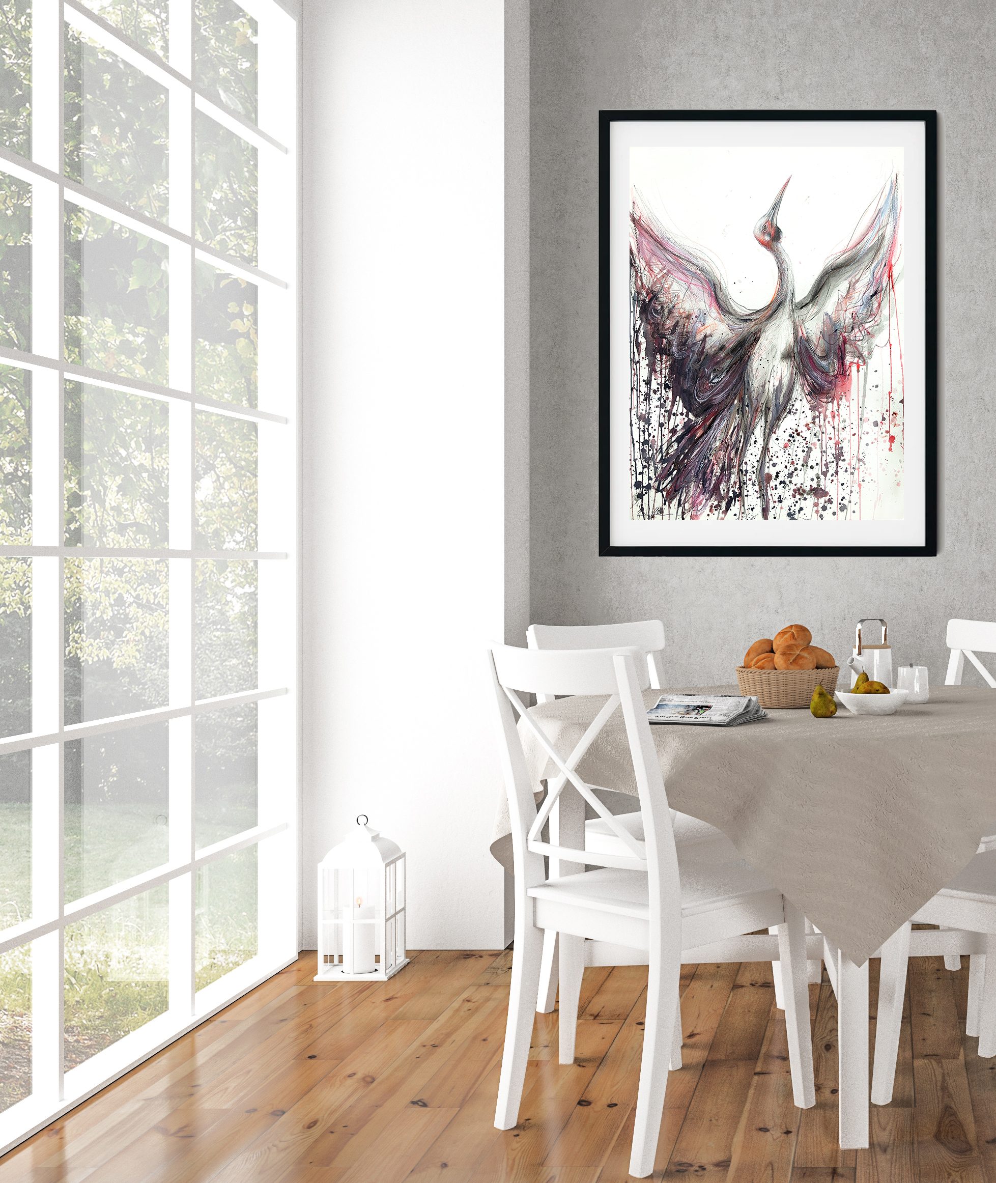 Sydney Artist Leni Kae Brolga Spirit Dance Art Interiordesign 6