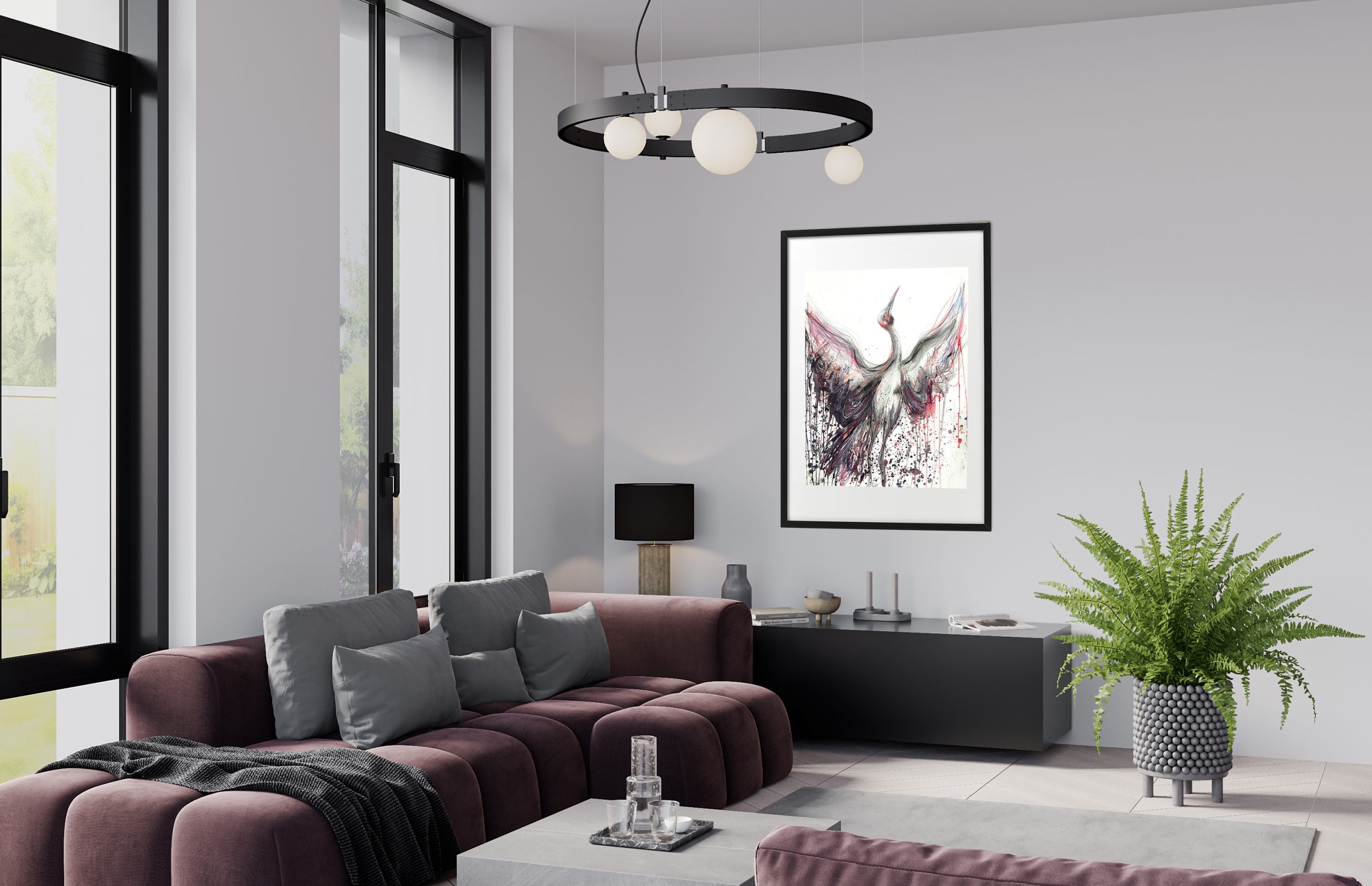 Sydney Artist Leni Kae Brolga Spirit Dance Art Interiordesign 