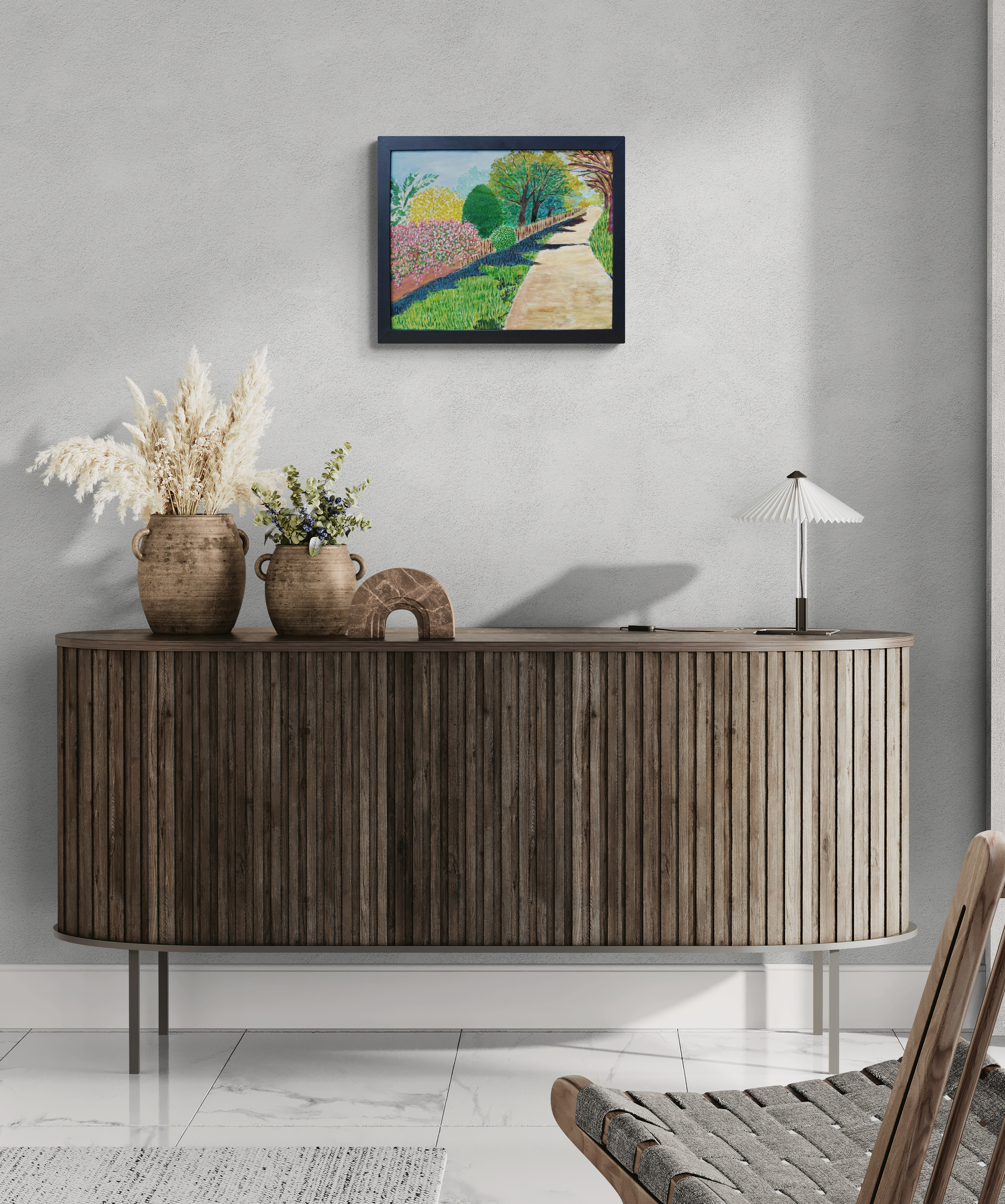 Minimal Living Area With Wooden Furniture