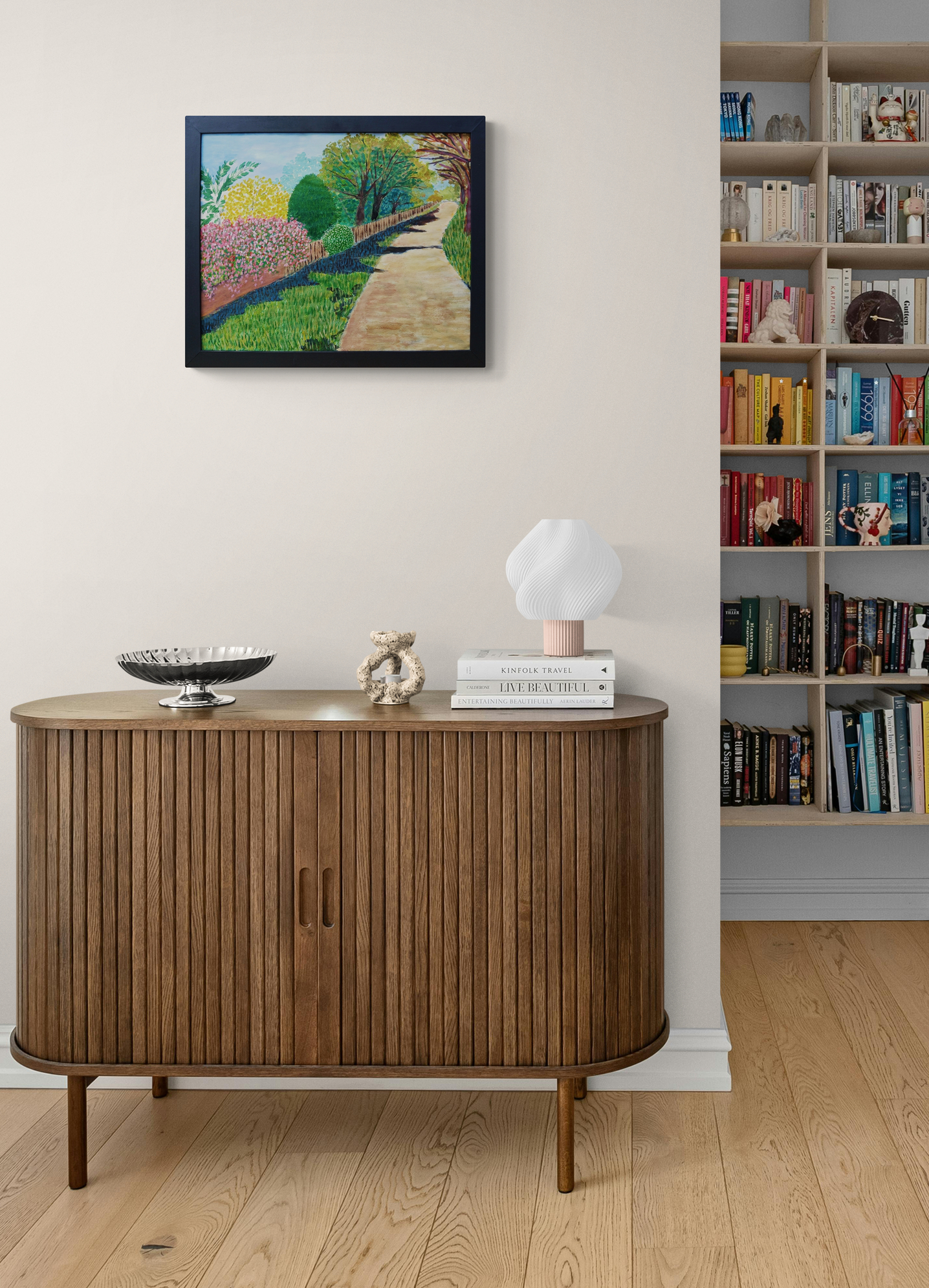 Wooden Cabinet With Fancy Lamp (2)