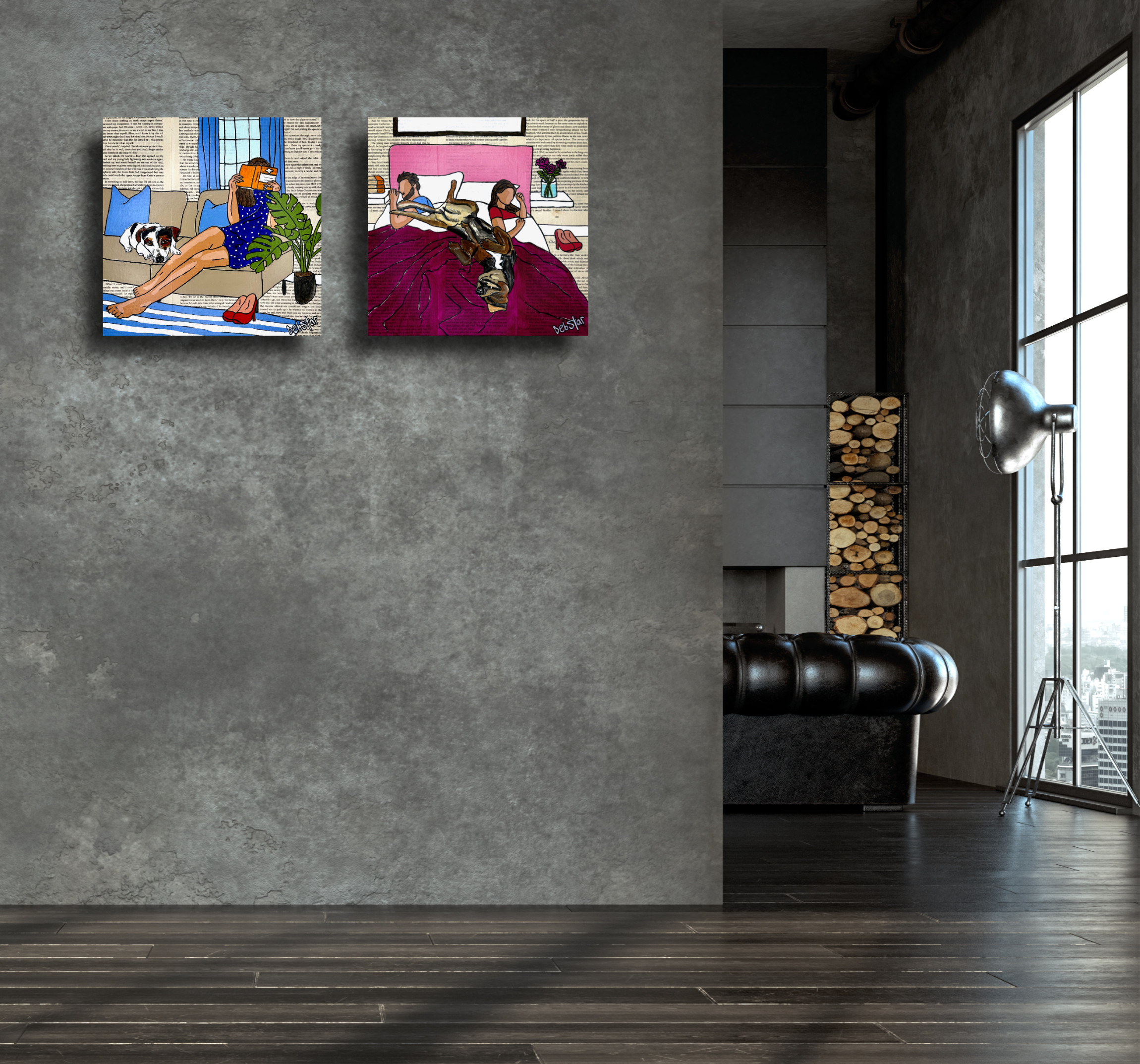 Living Room Interior In Loft, Industrial Style