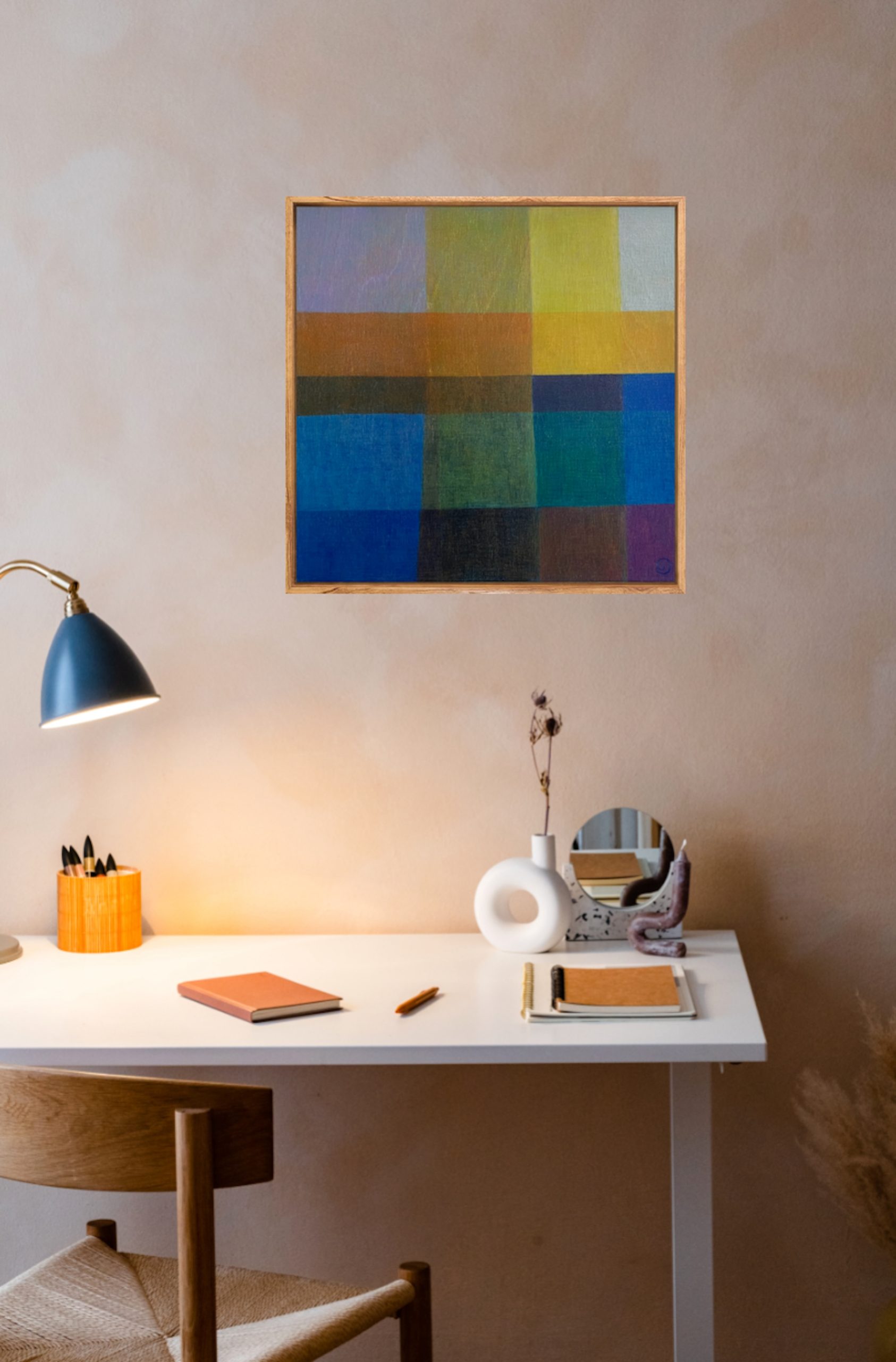 Charlotte De Pace Colourfields Ii In Situ Above Desk Art Lovers Australia