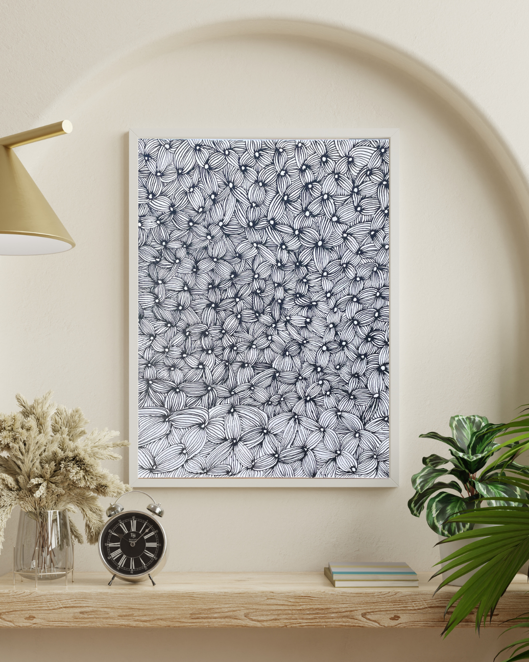 Aesthetic Mid Century Modern Living Room Photography Wall Art Frame Mockup Instagram Post Portrait