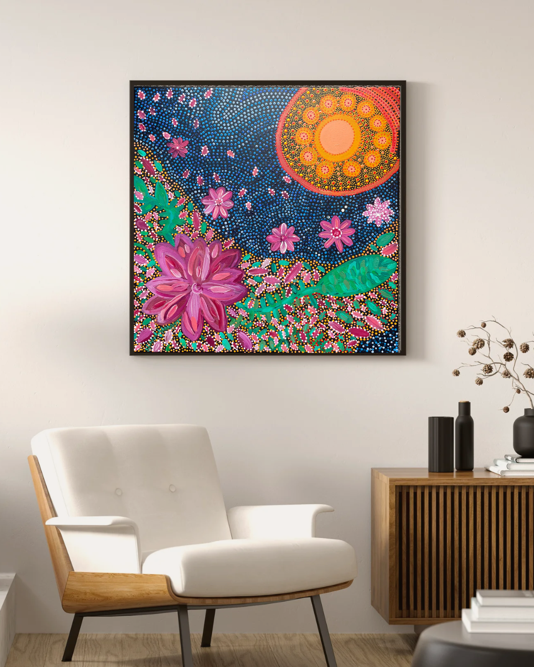 Aesthetic Mid Century Modern Living Room Photography Wall Art Frame Mockup Instagram Post Portrait (7)