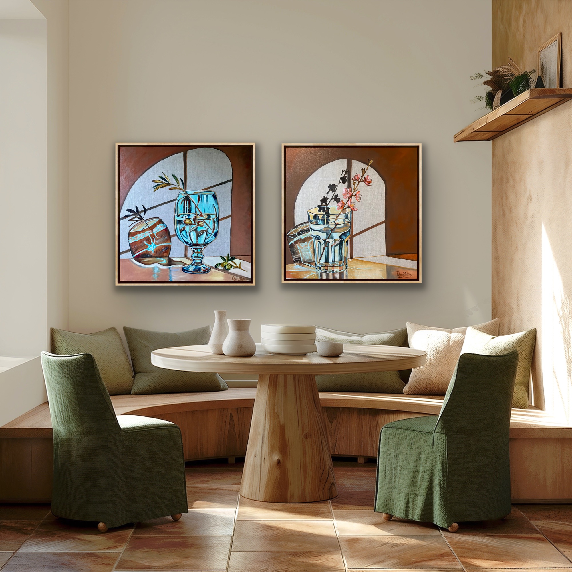 Blue Glass And Blossom Insitu4 Wendy Peters