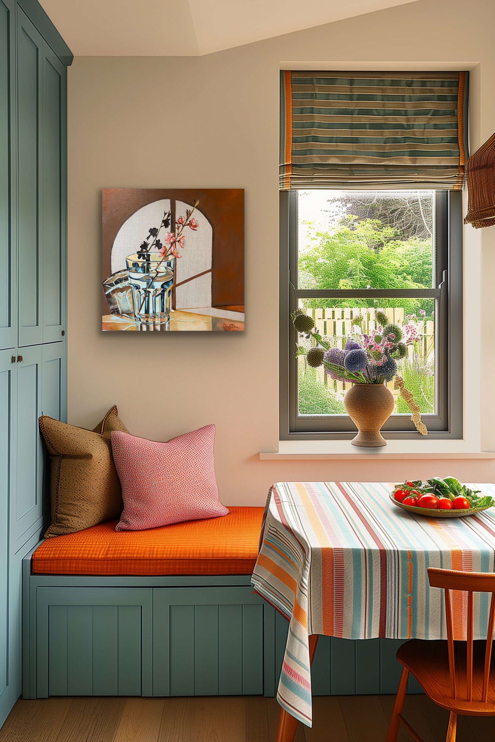 Blue Glass And Blossom Insitu3 Wendy Peters