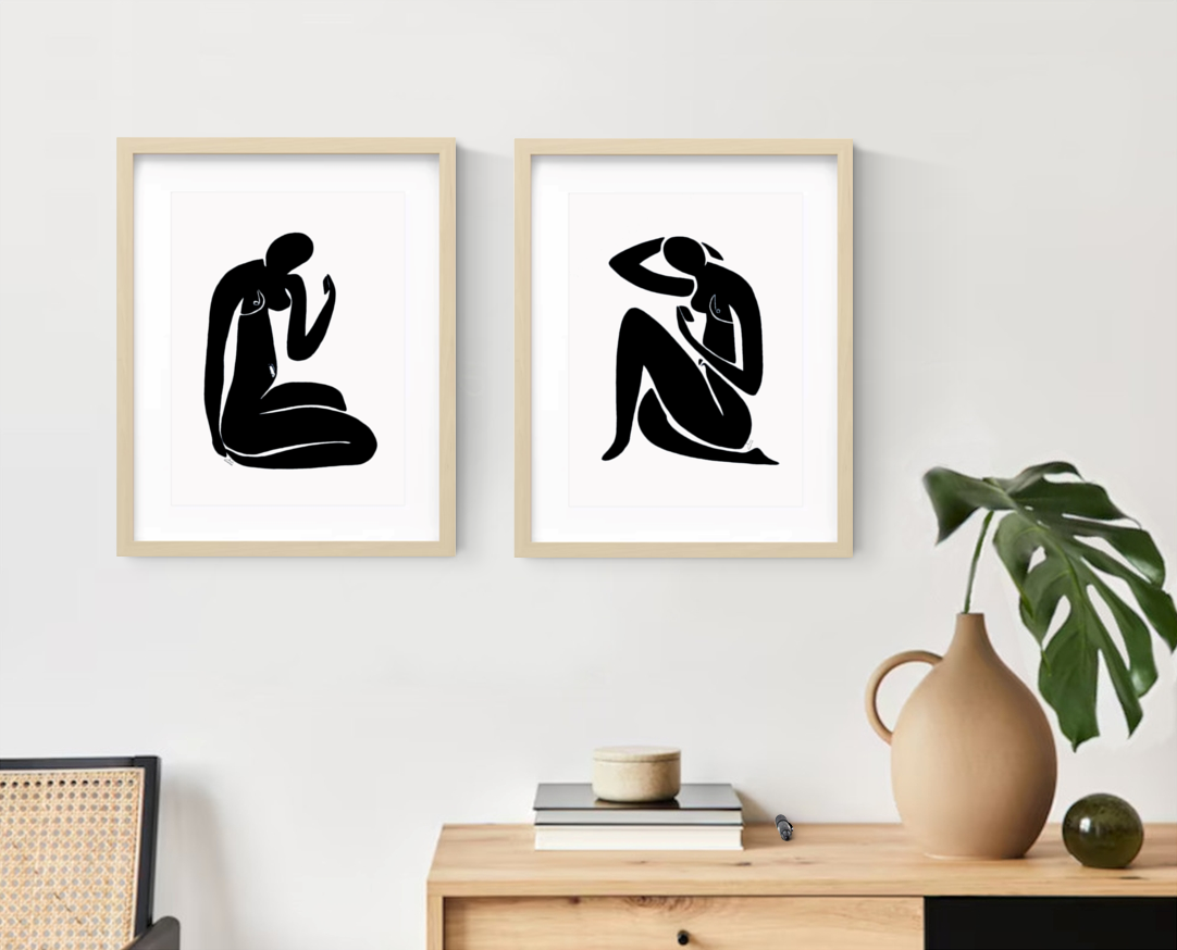 Diptych Black Nude Selfie Close Scandi
