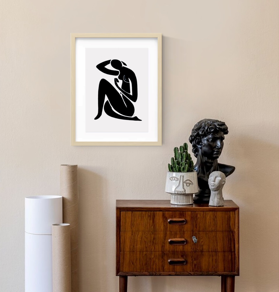 Black Nude Selfie Ii Sideboard Statue