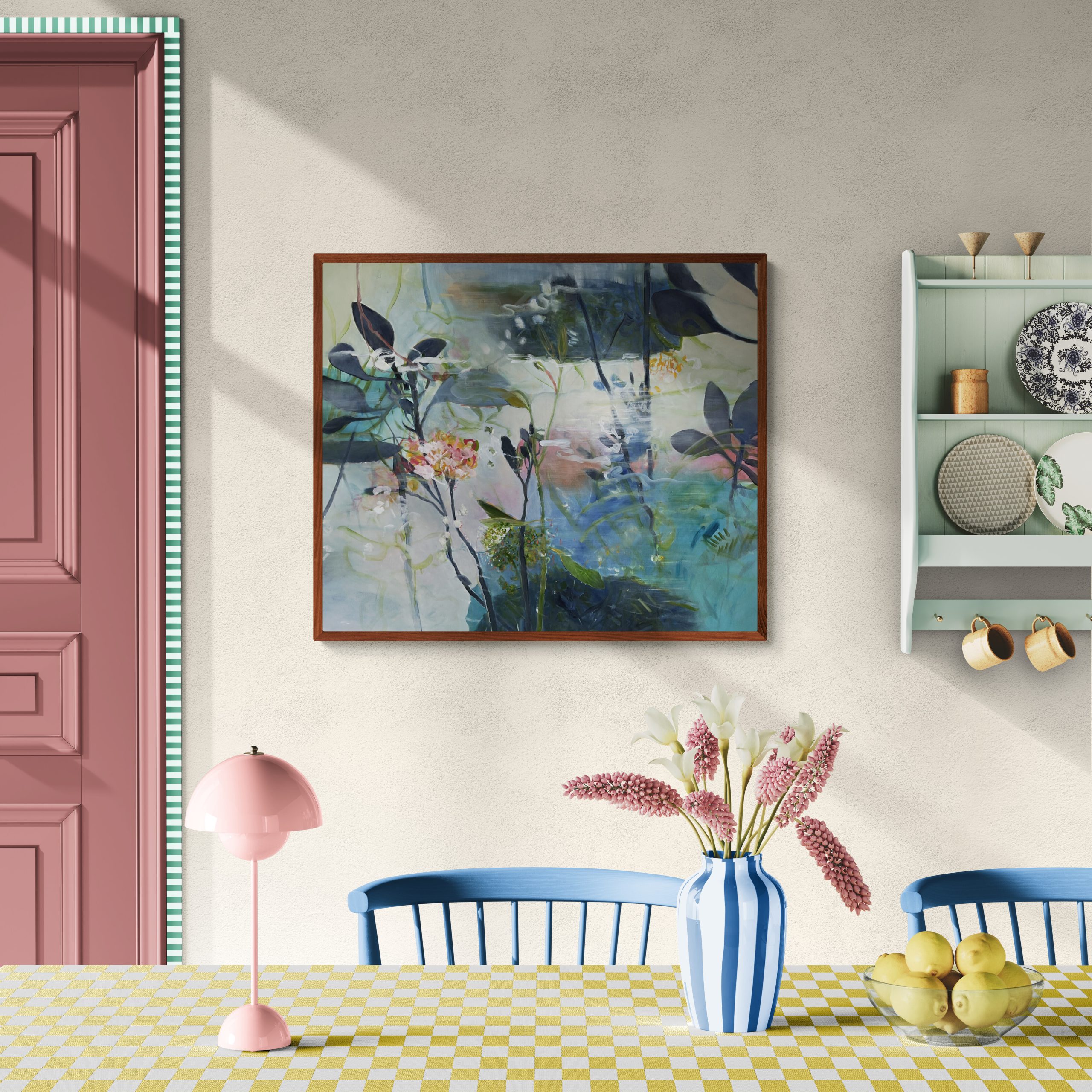 Colorful Farmhouse Style Dining Room