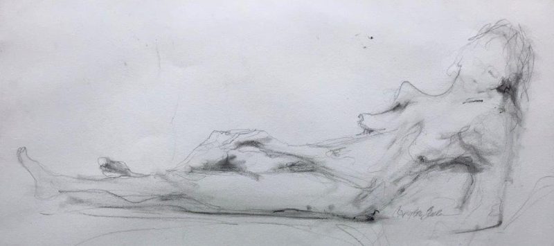 Female nude lying on her back