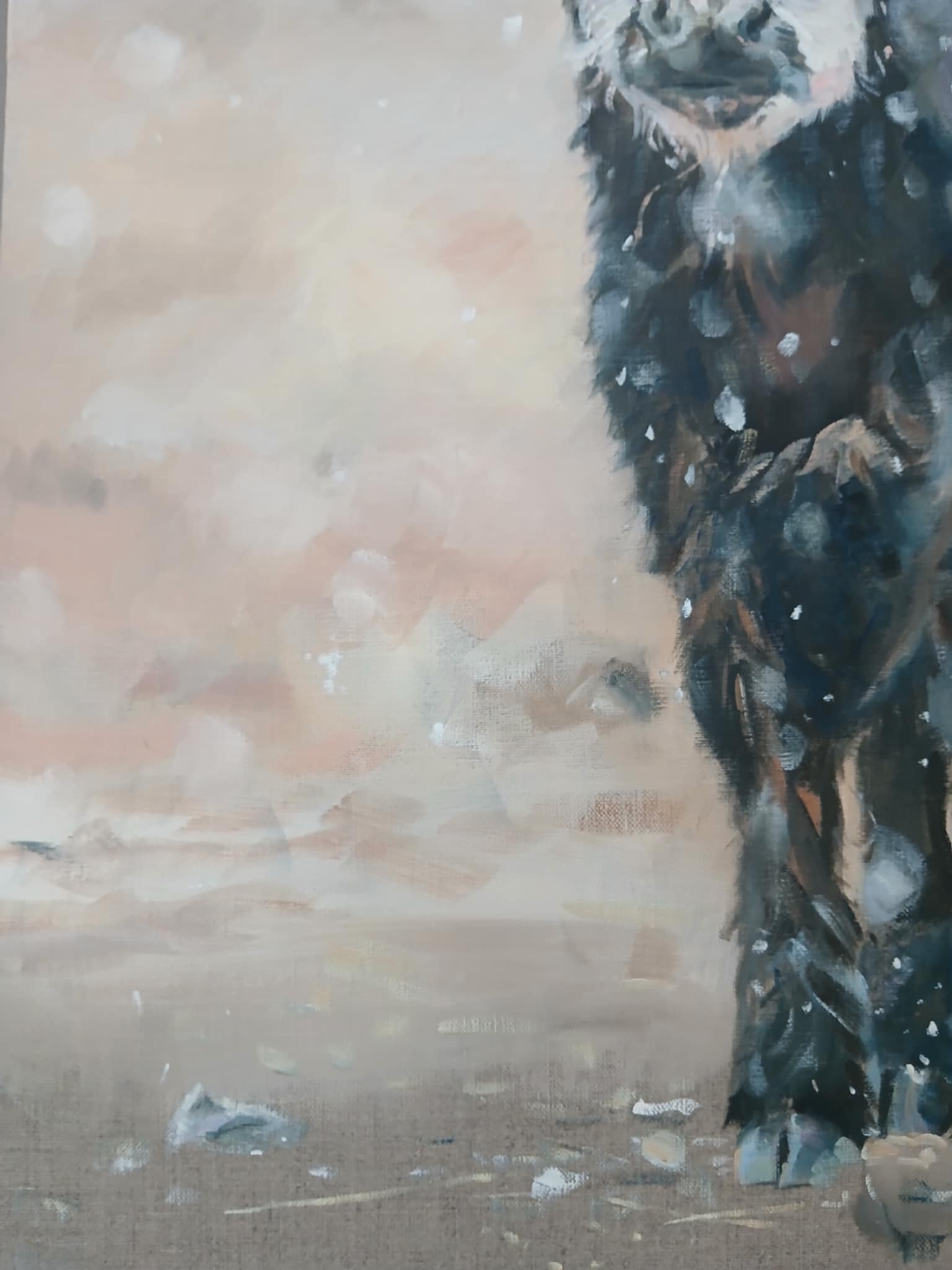 Calf In The Snow Jo S Stacey Fine Art Oils Up Close 1
