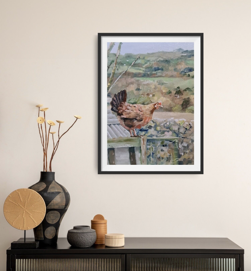 A Hen Called Diddle Jo S. Stacey Fine Art Oils In Situ