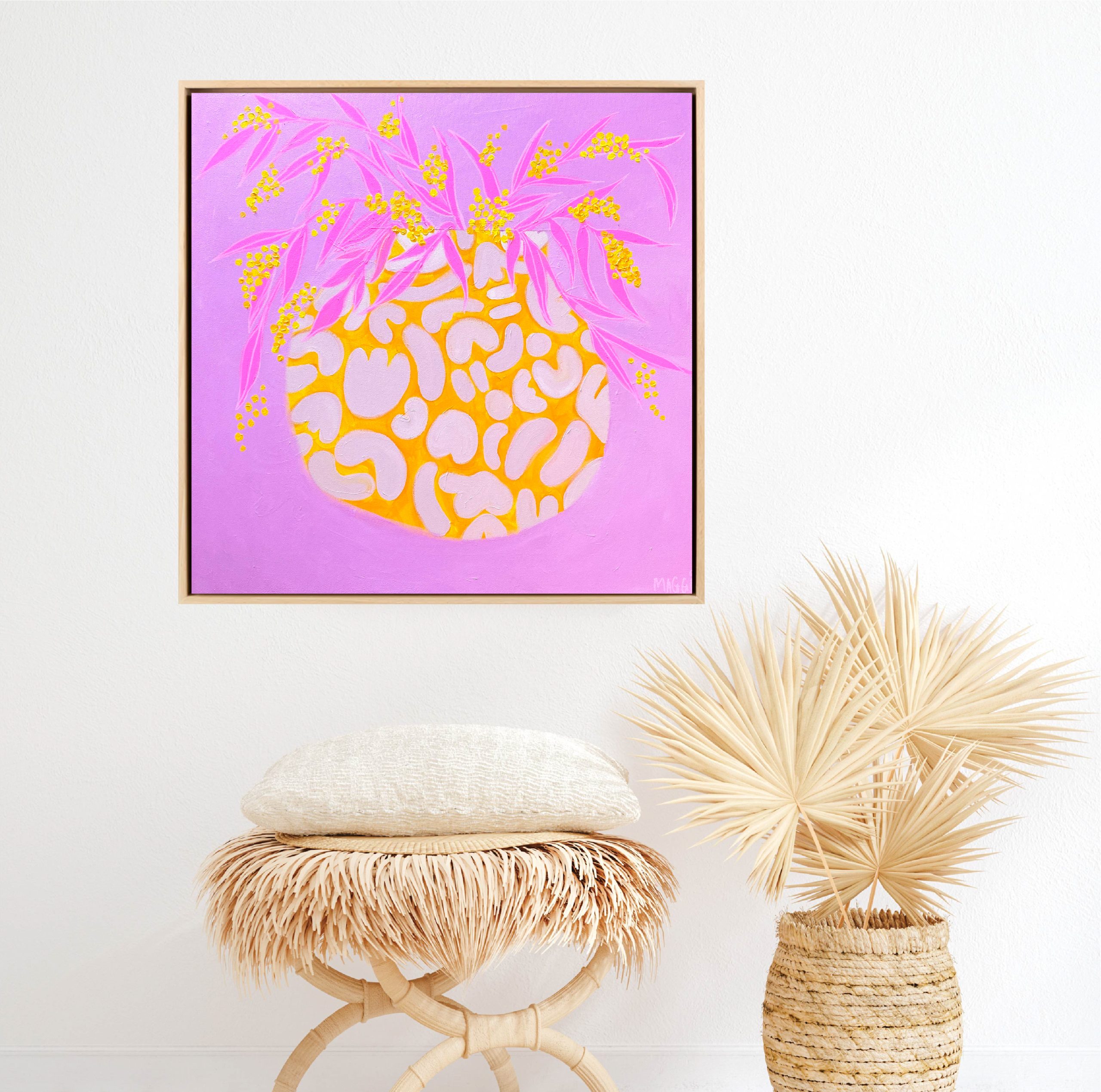 Wonky Vase With Wattle Maggi Maggi