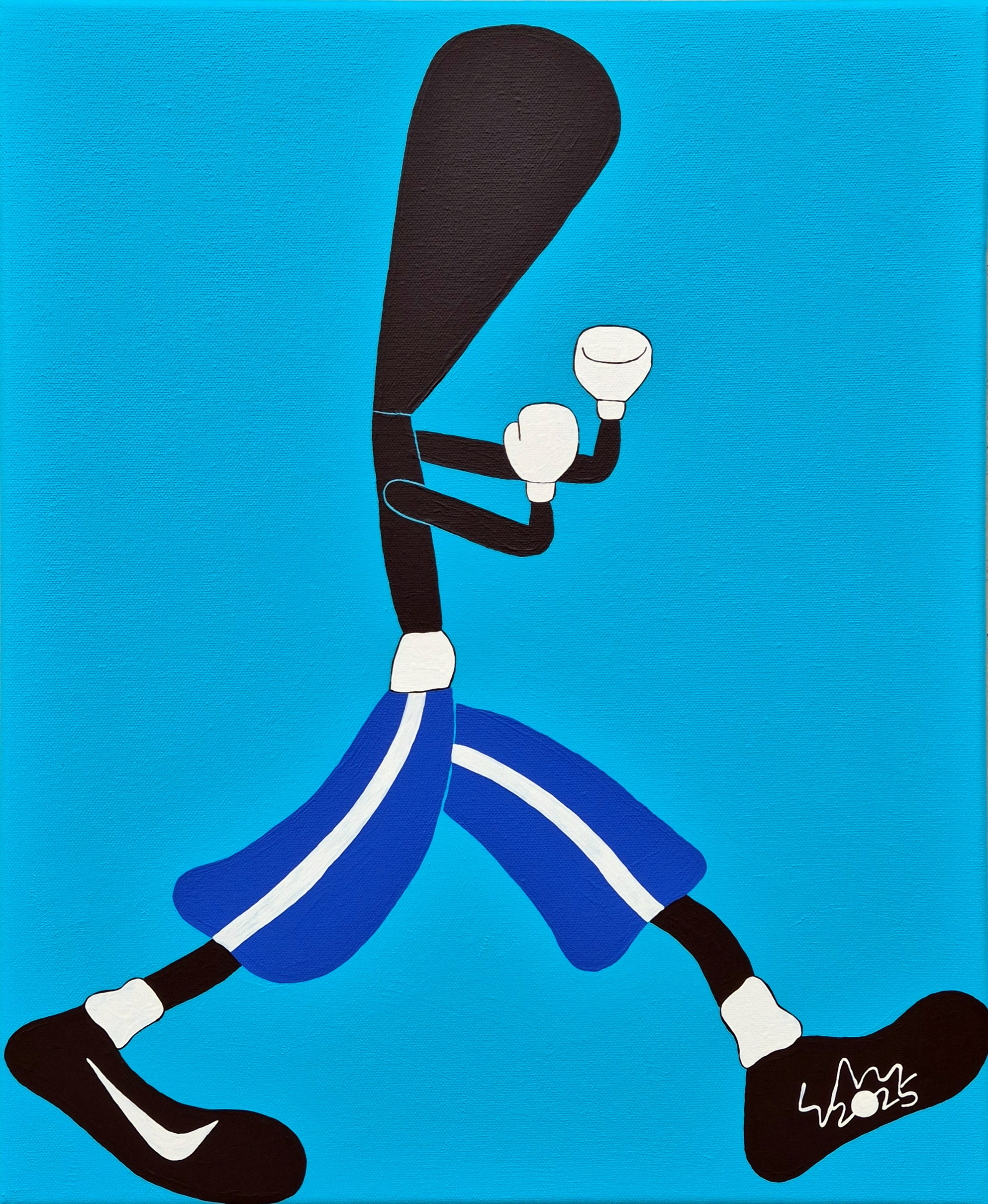 The Boxer 2025 Acrylic On Canvas 40.6cm X 50.8cm X 1.8cm