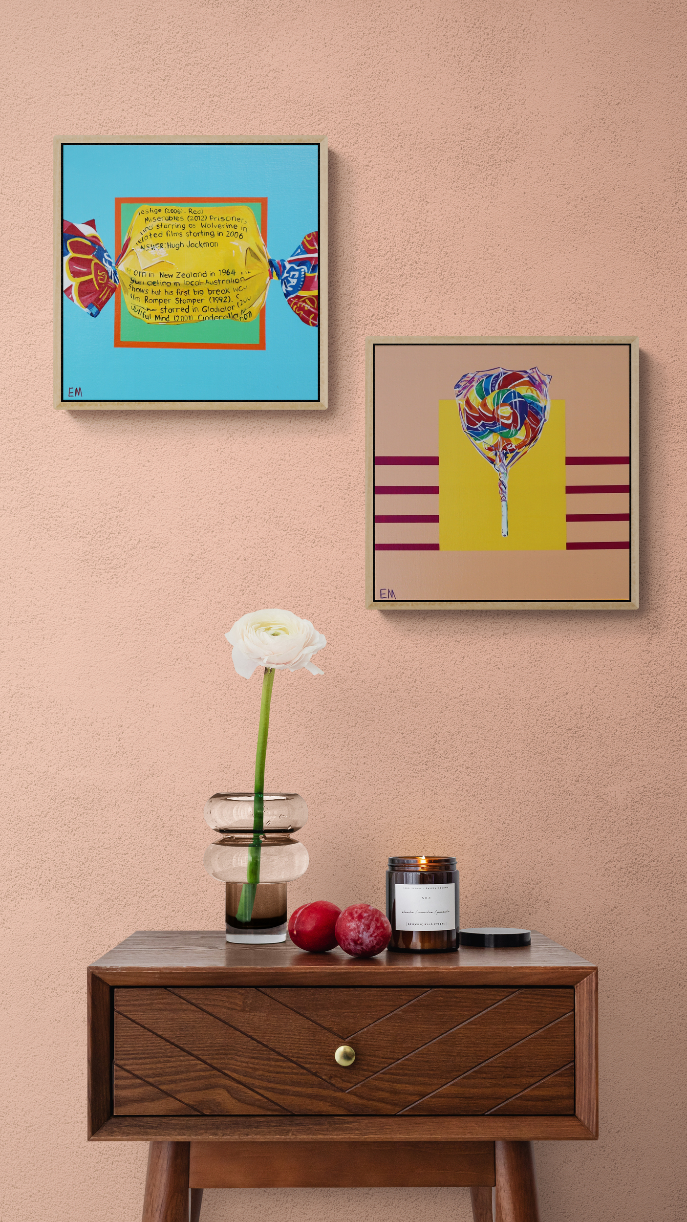 Flower In A Vase Sitting On A Bedside Table (1)