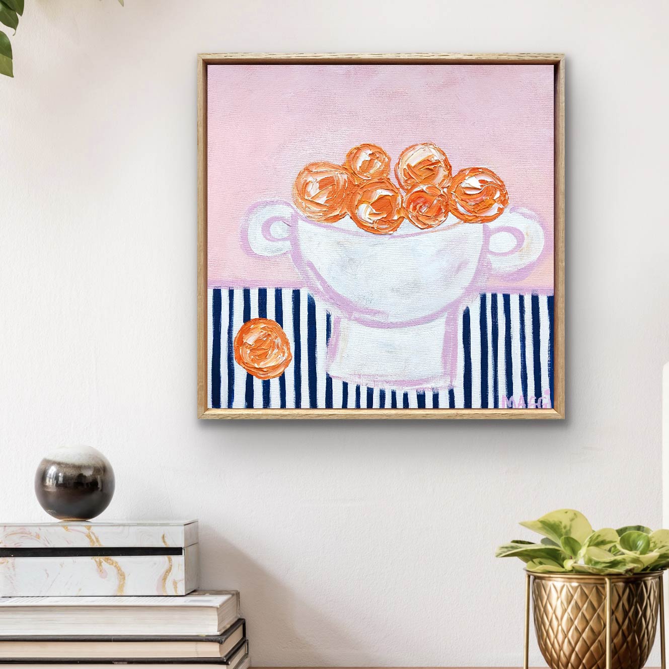 Wonky Urn With Oranges In Situ