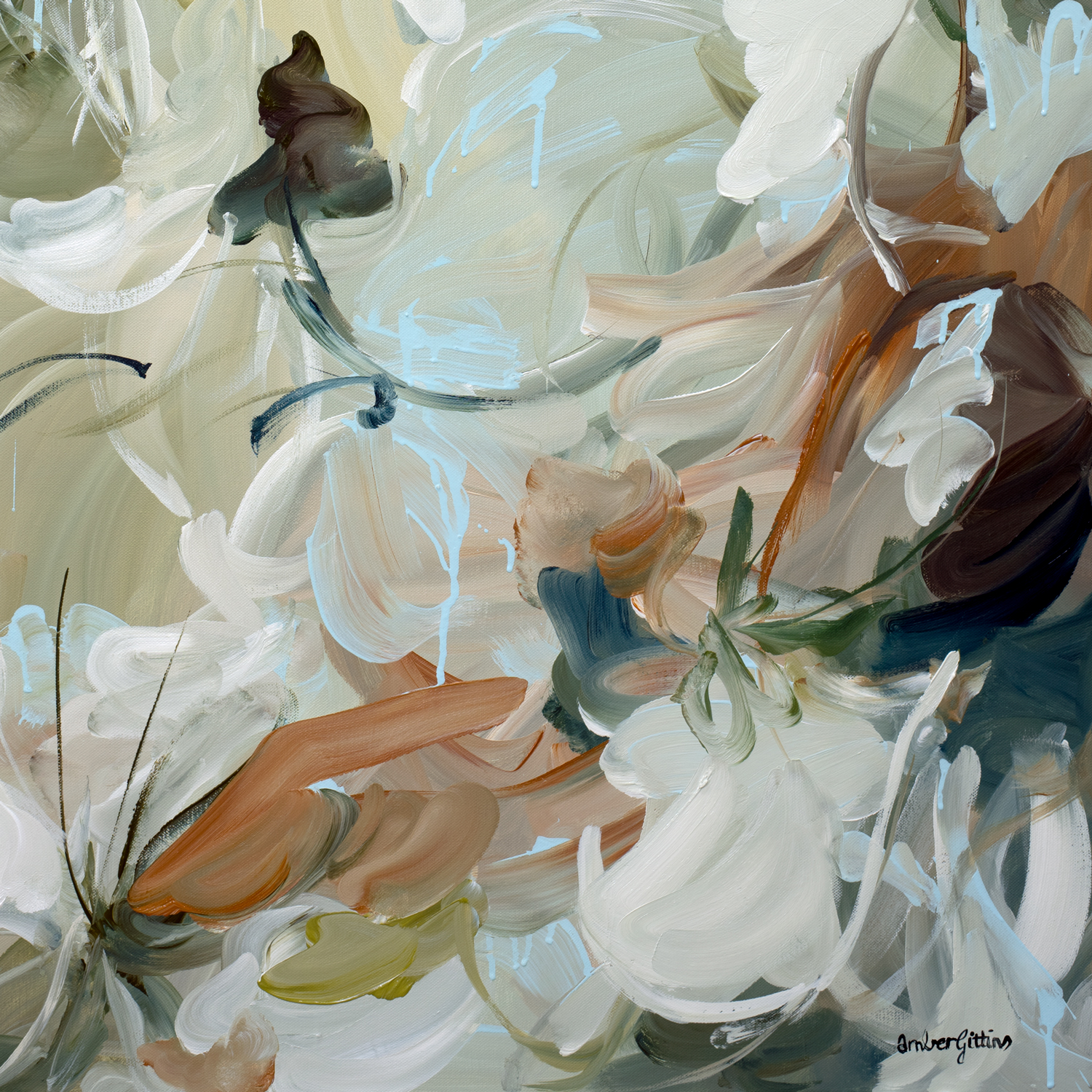 Calming Wildflowers Original Art Signature