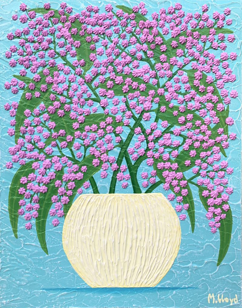 Pink Wattle Flowers in a Vase