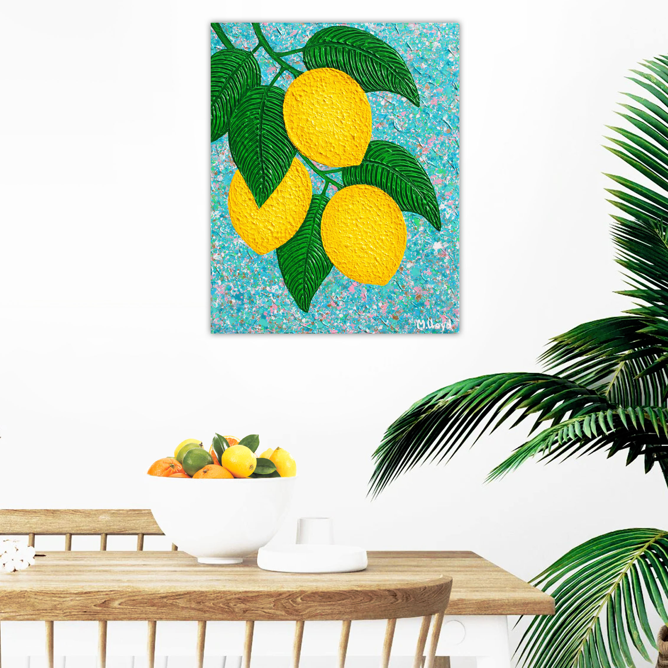 Kitchen Lemons Tree Miranda Lloyd Blue Skies 40 X 50cm Miranda Lloyd