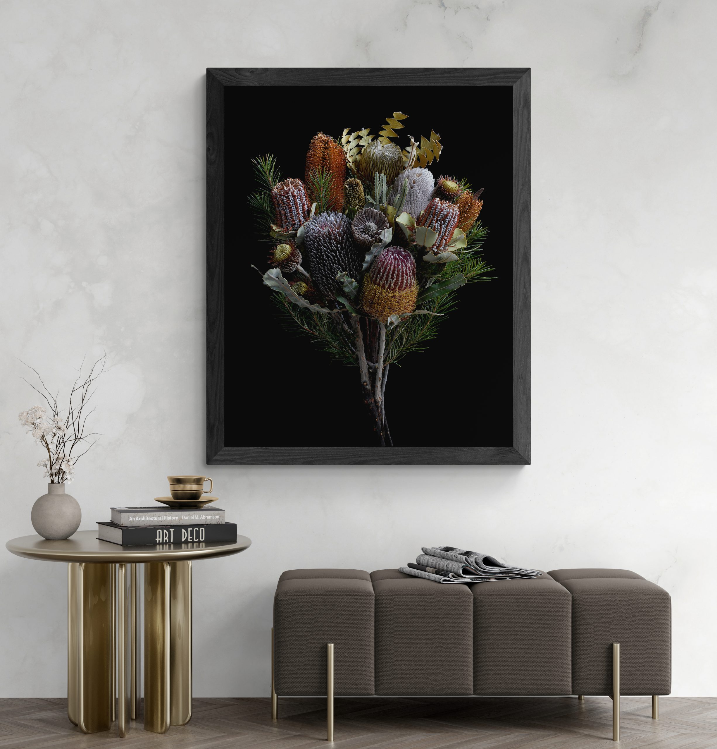 Living Room With Bench Sofa And Table (15)