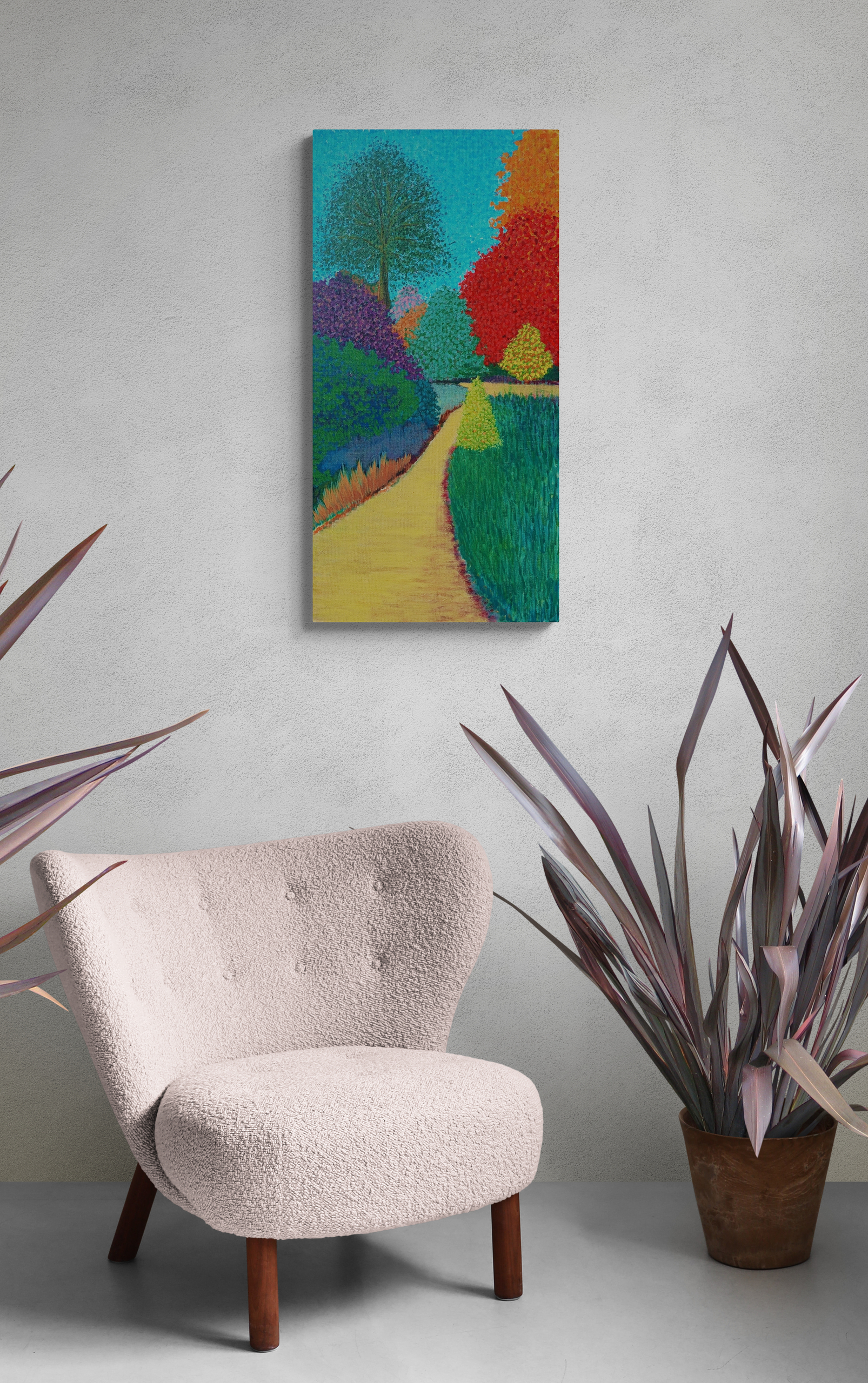 Fancy Chair Surrounded By Leafy Plants