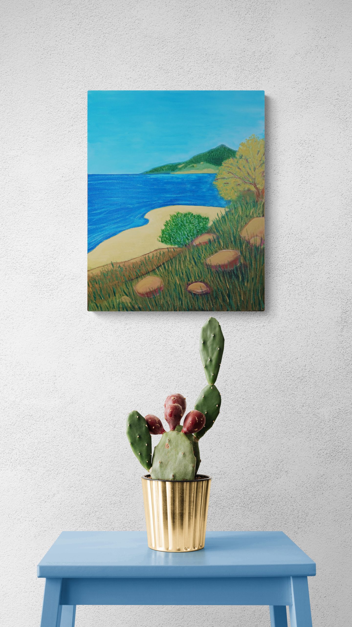 Close Up Of A Cactus Plant In A Metallic Pot